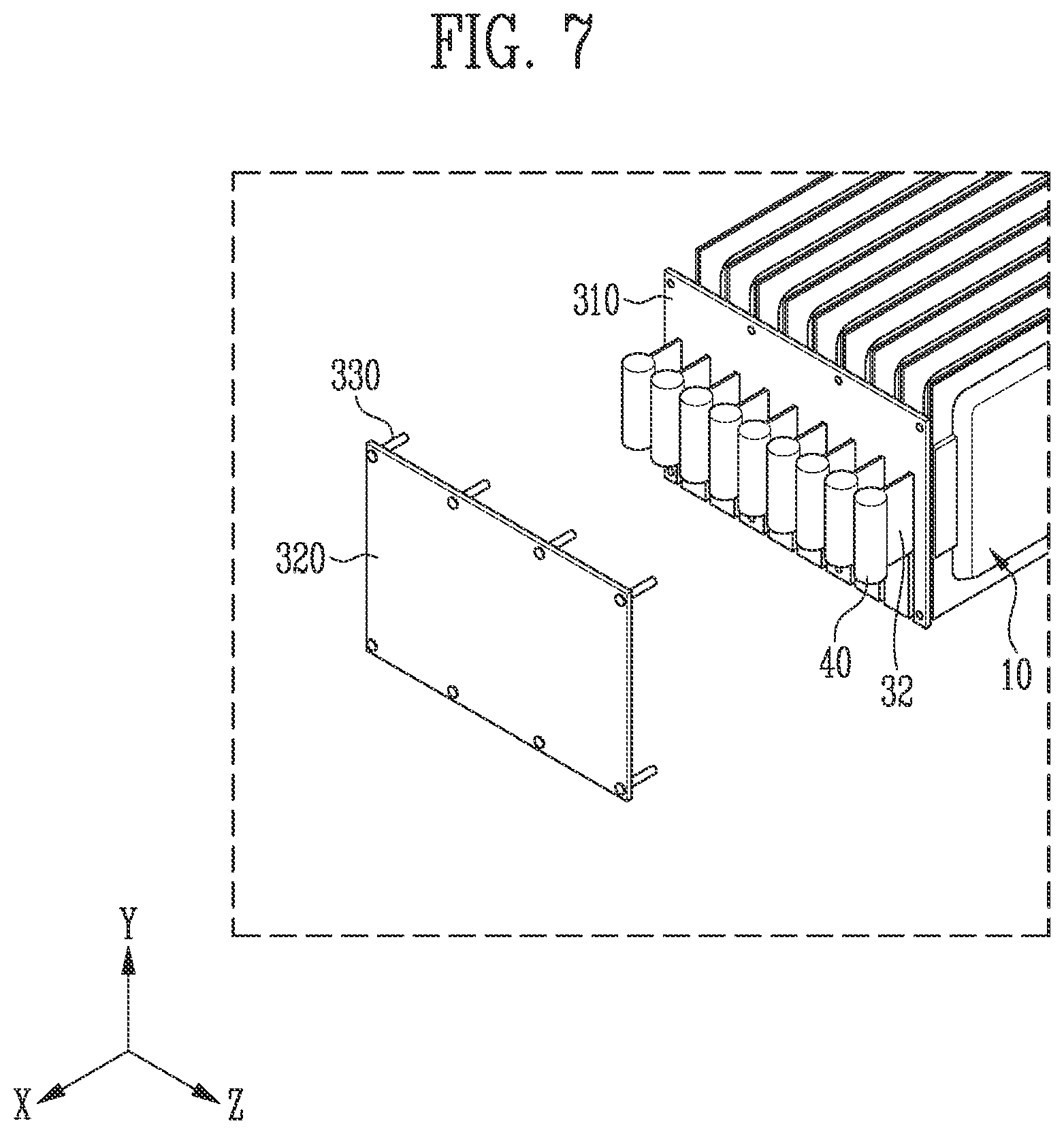 Patent US12308476 Figure 7 – Battery module