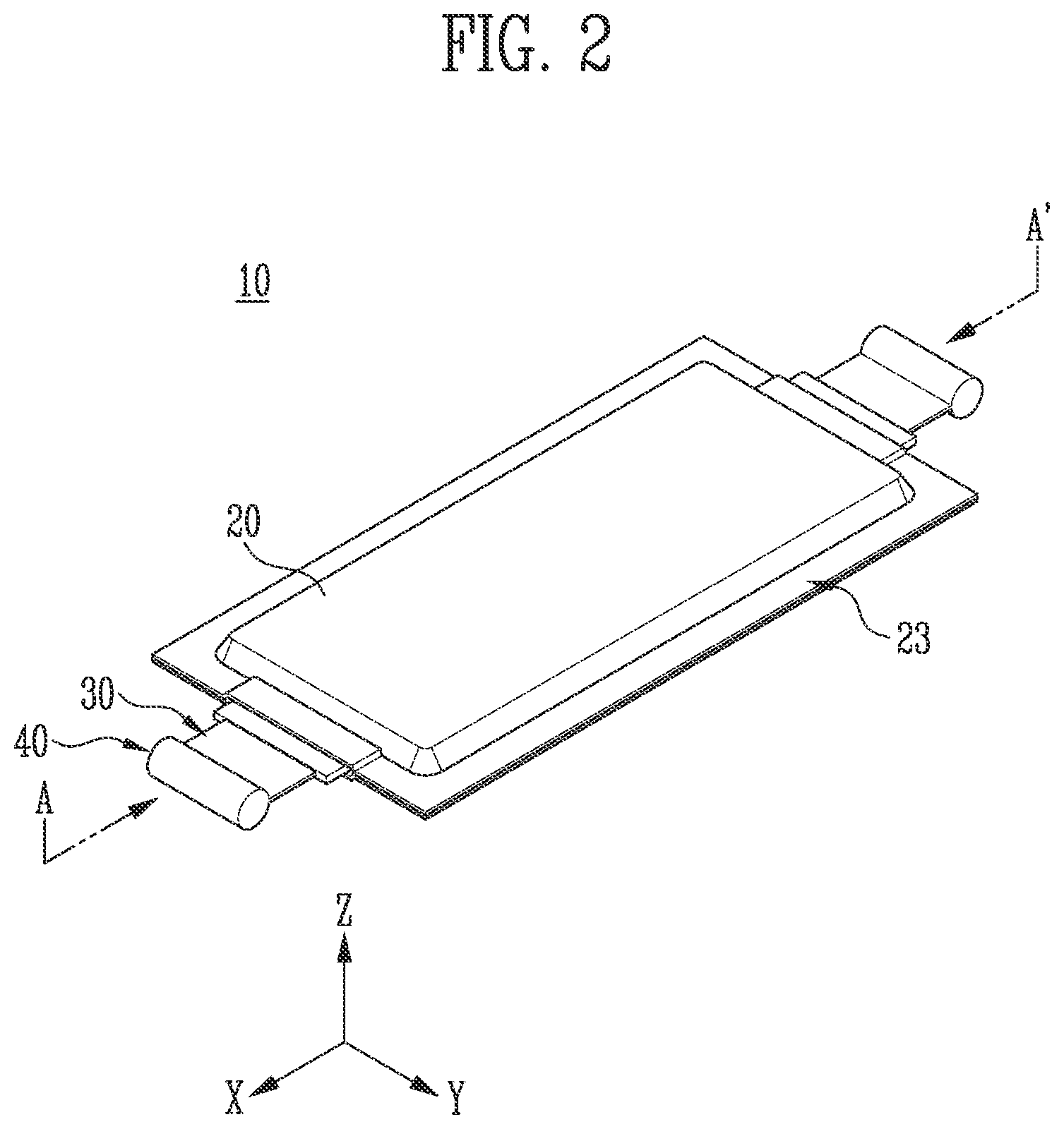 Patent US12308478 Figure 2 – Battery cell, battery module, and manufacturing method of the same