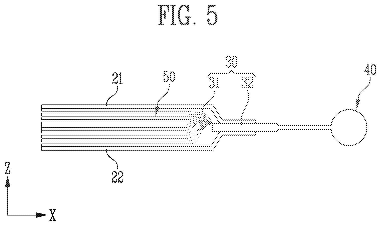 Patent US12308478 Figure 5 – Battery cell, battery module, and manufacturing method of the same