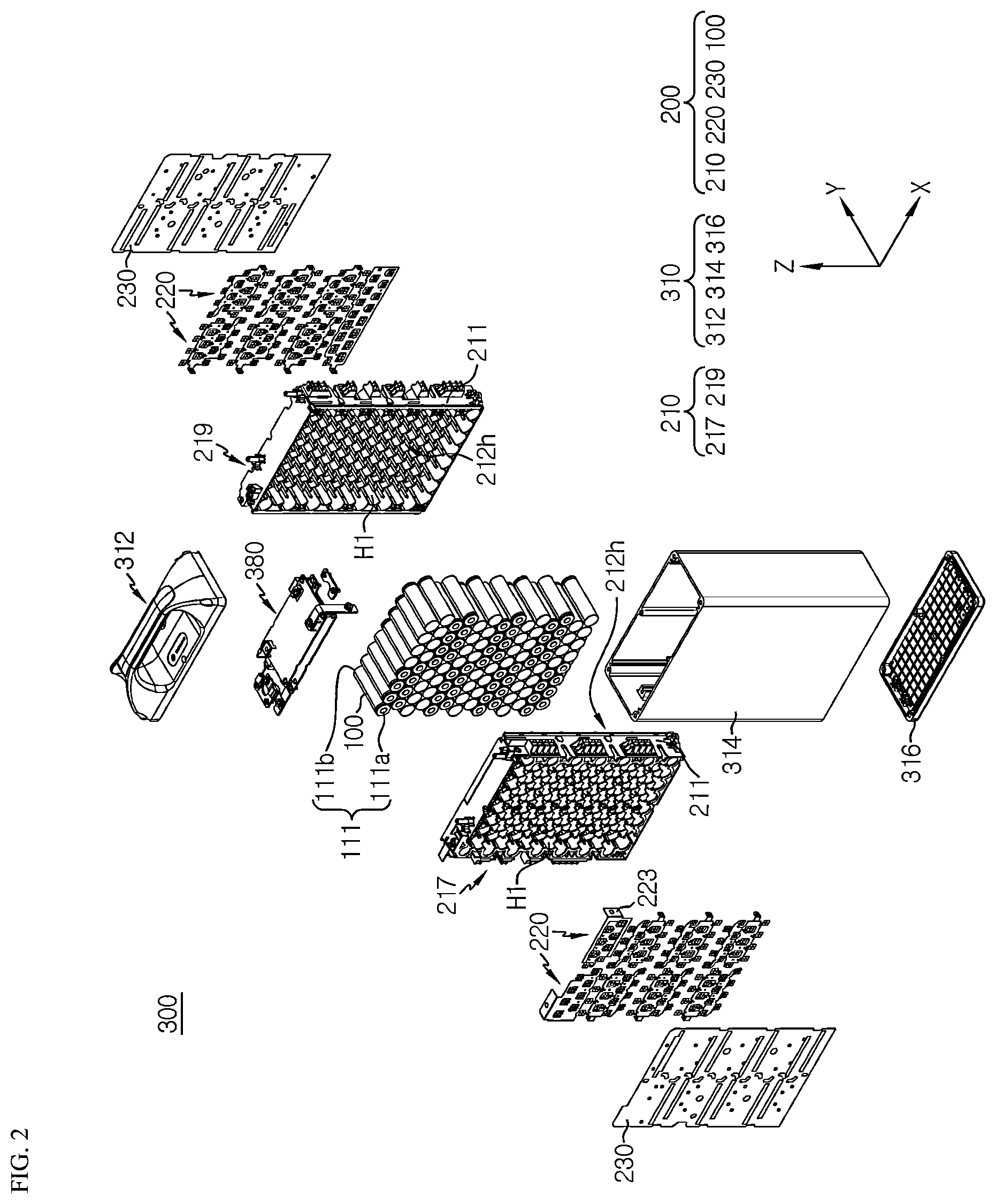 Patent US12308481 Figure 2 – Battery module, battery pack and vehicle