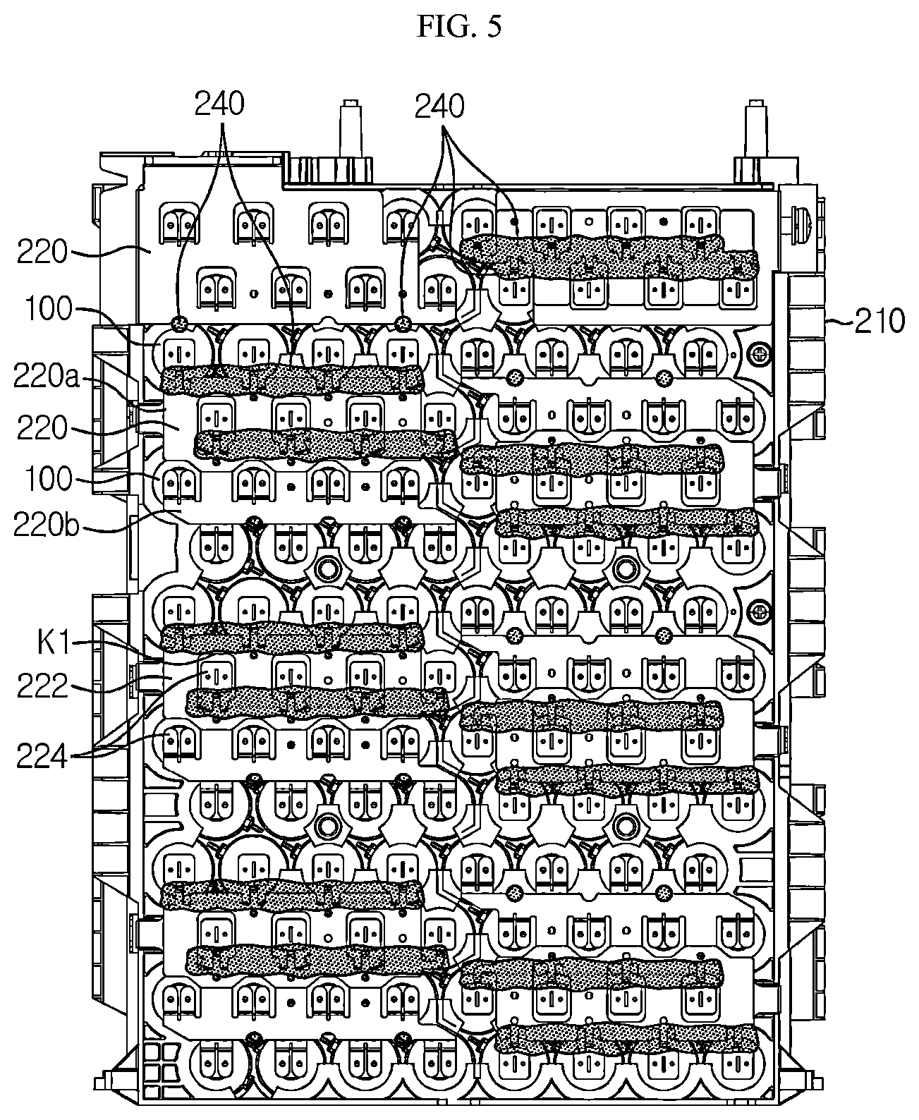 Patent US12308481 Figure 5 – Battery module, battery pack and vehicle