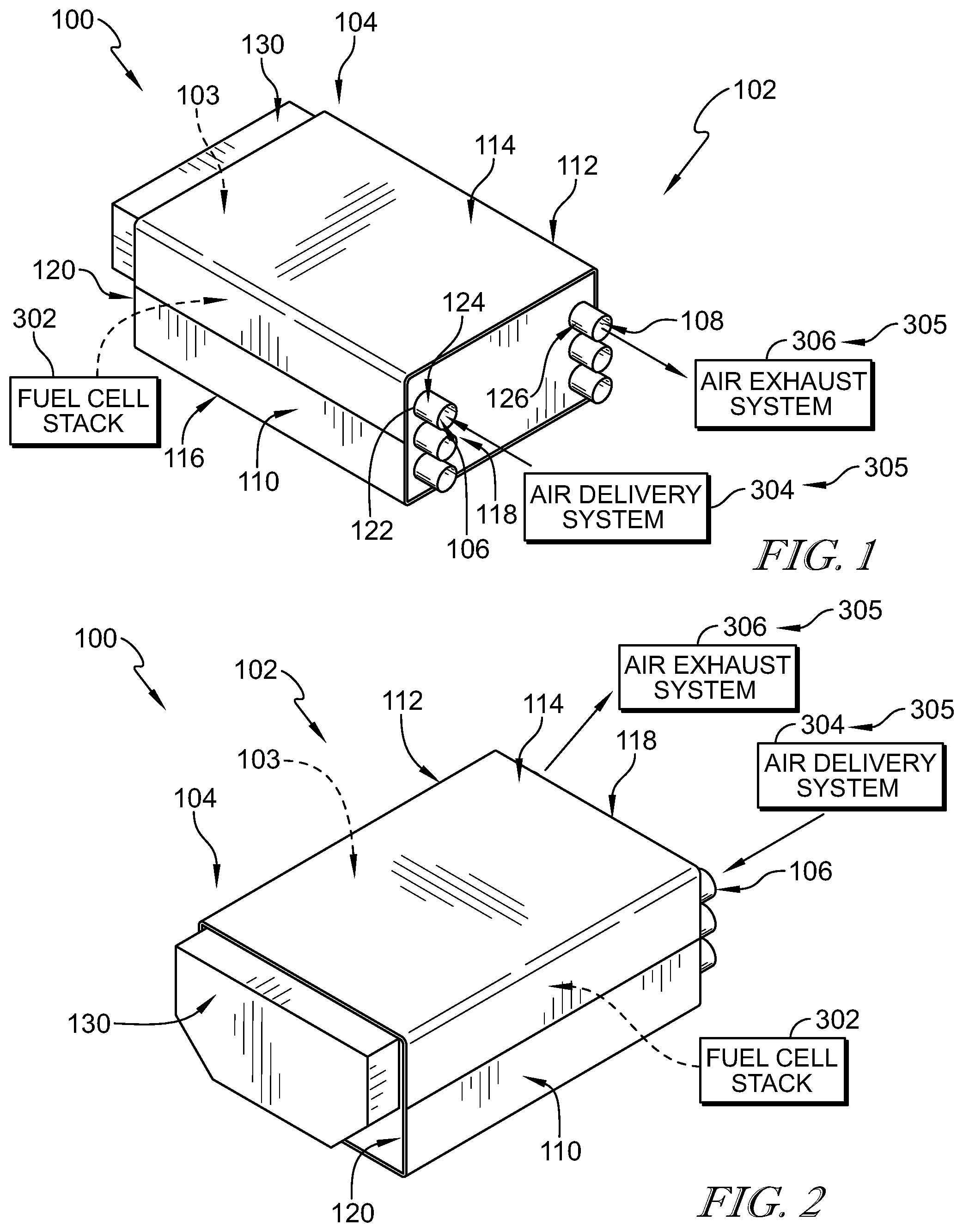 Patent US12308501 Figure 1 – Venting of sealed fuel cell enclosure