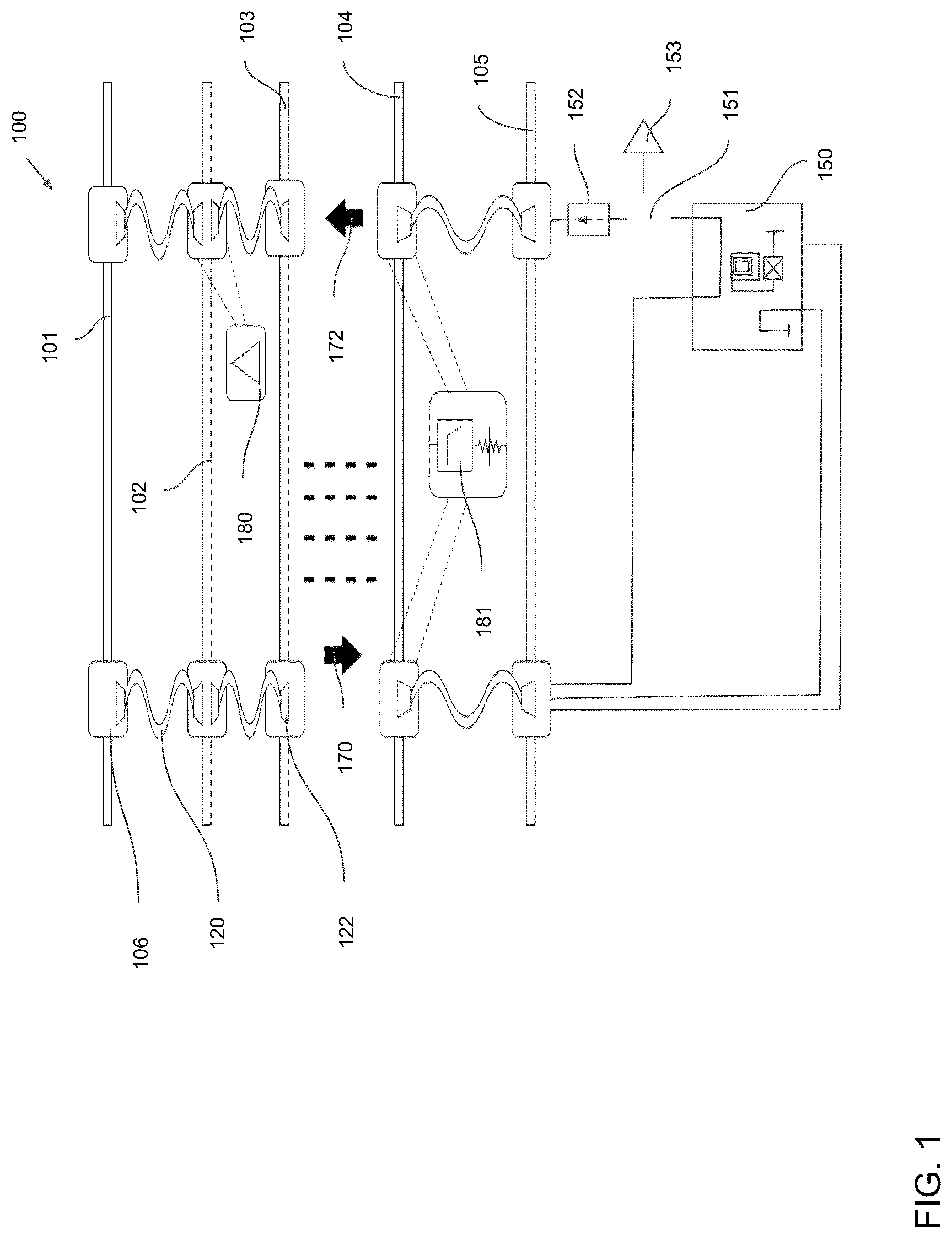 Patent US12308505 Figure 1 – Connecting electrical circuitry in a quantum computing system