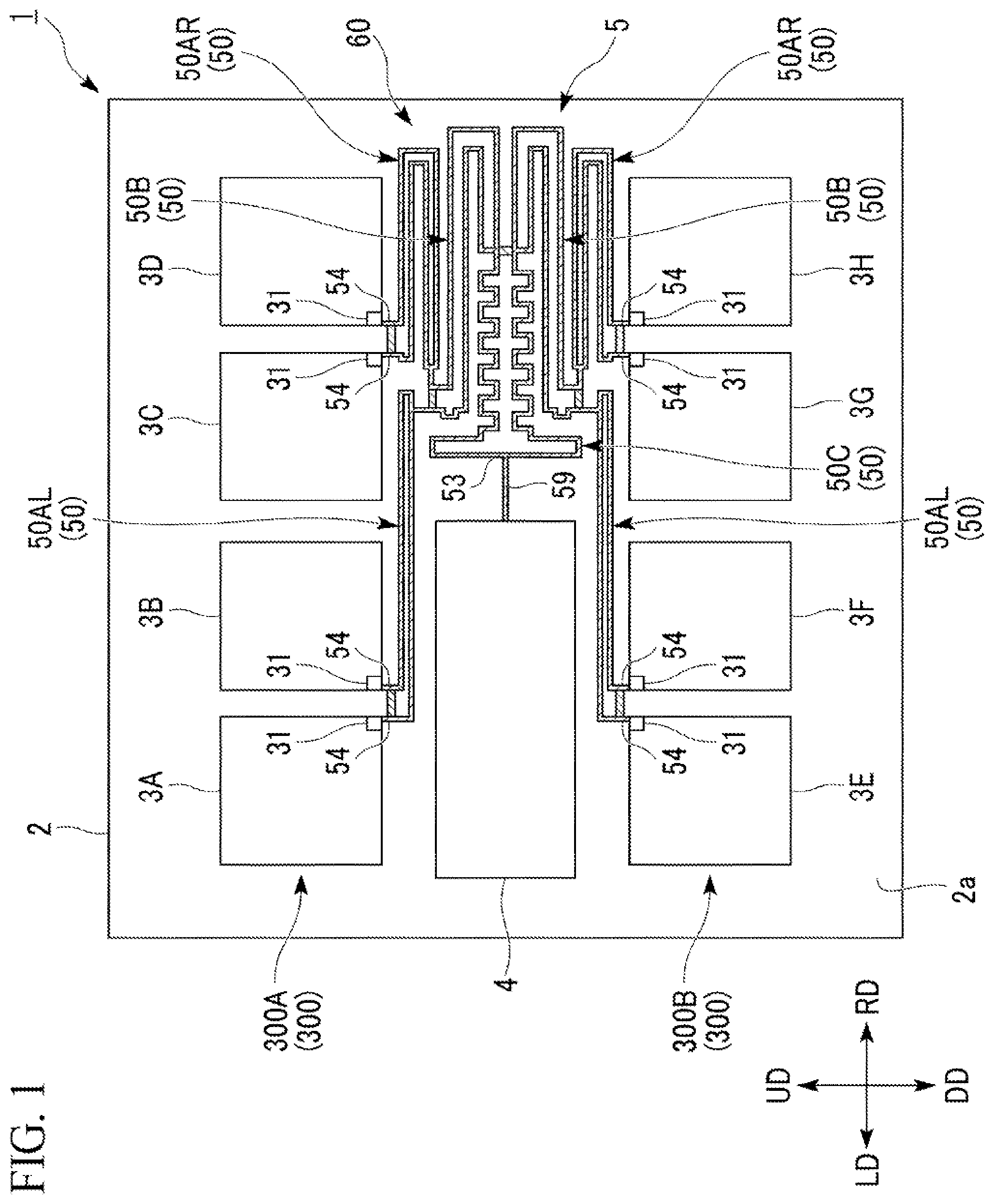Patent US12308506 Figure 1 – Splitter-combiner and cascade connection circuit