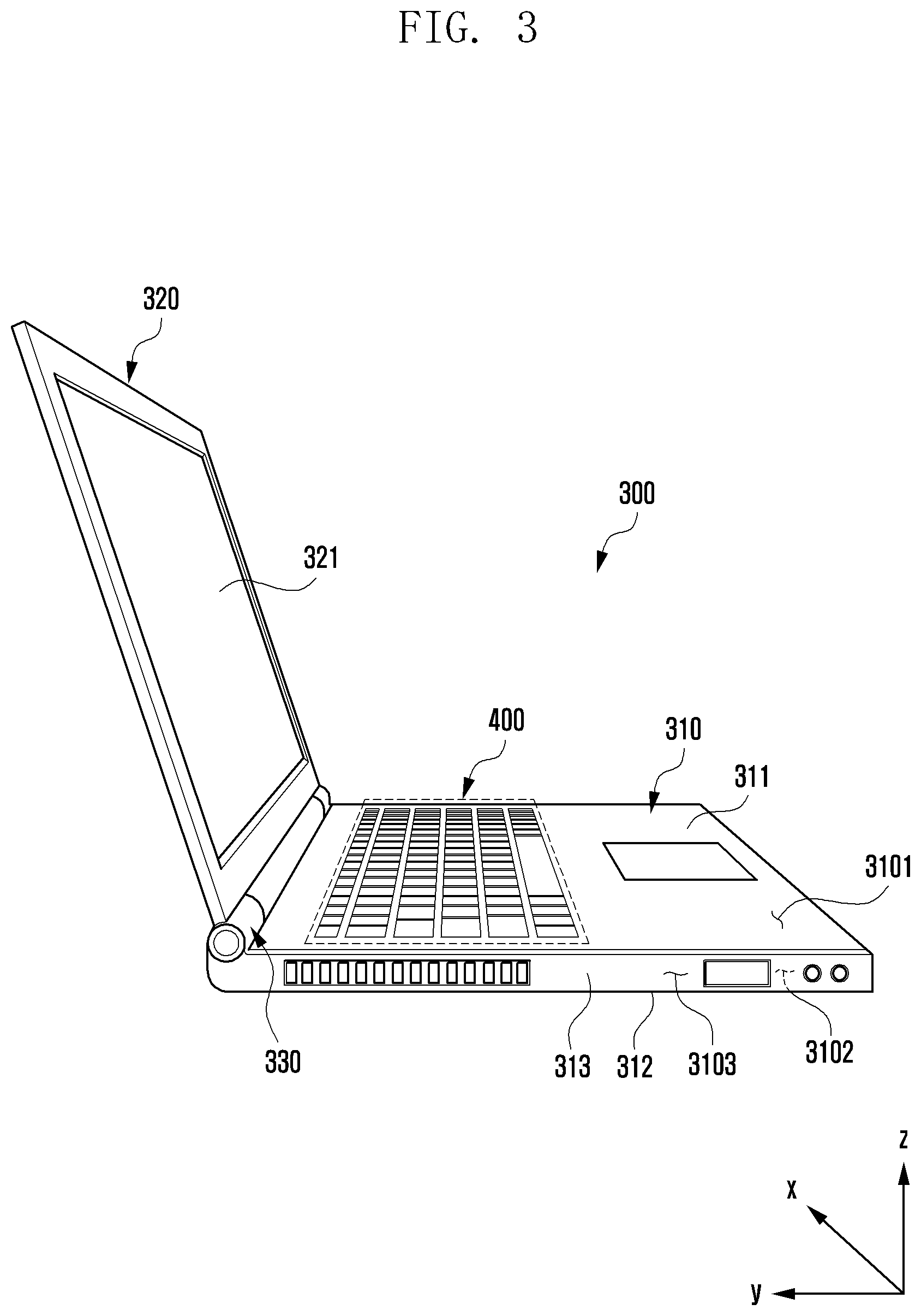 Patent US12308509 Figure 3 – Antenna and electronic device including same