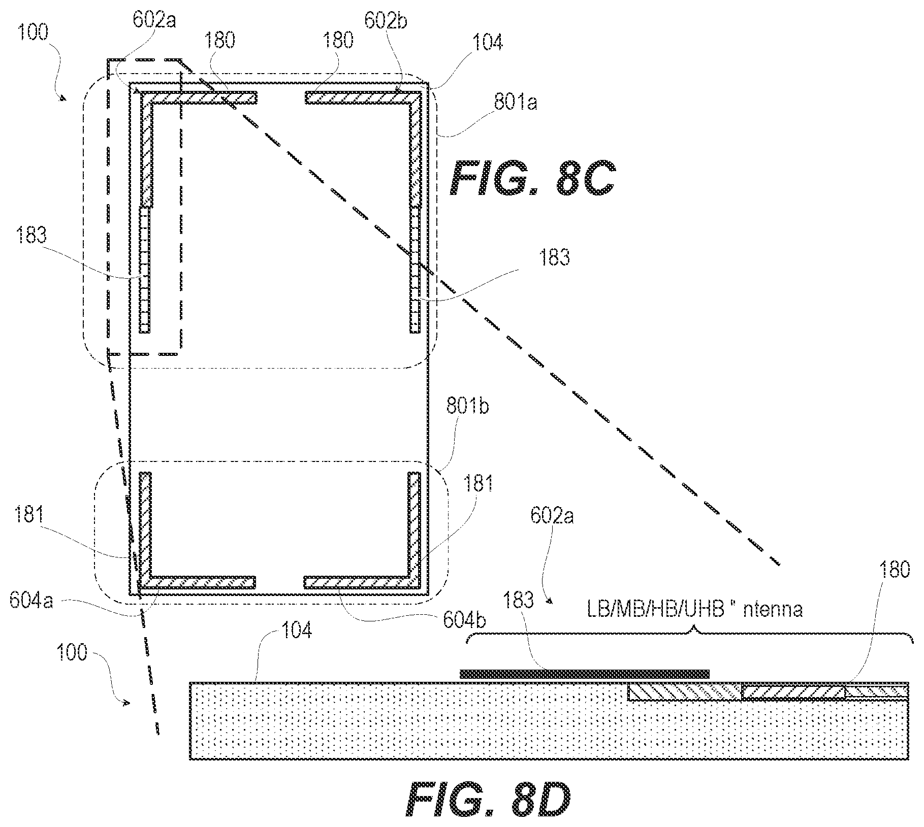 Patent US12308512 Figure 11 – Reconfigurable antenna system for a communication device with expandable form factor