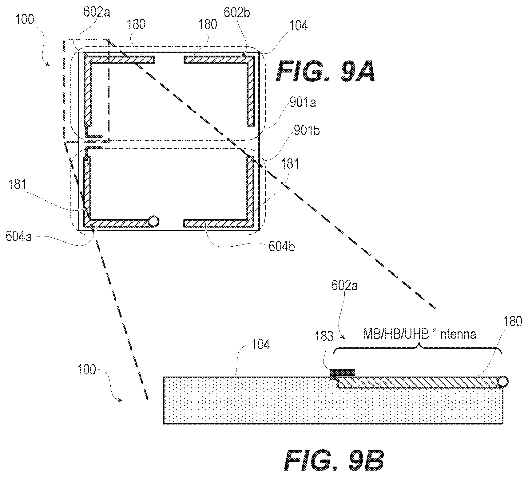 Patent US12308512 Figure 12 – Reconfigurable antenna system for a communication device with expandable form factor