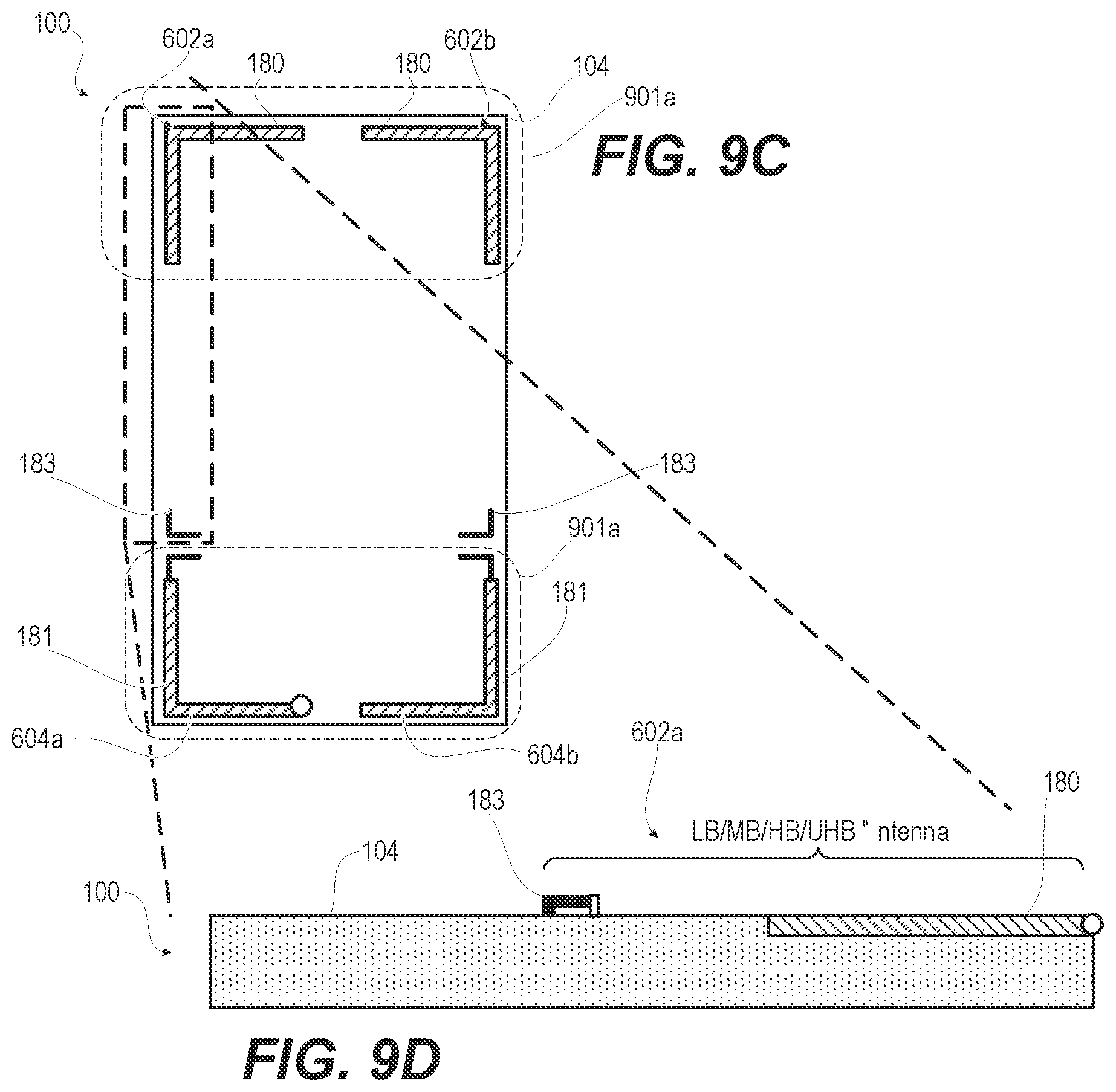 Patent US12308512 Figure 13 – Reconfigurable antenna system for a communication device with expandable form factor