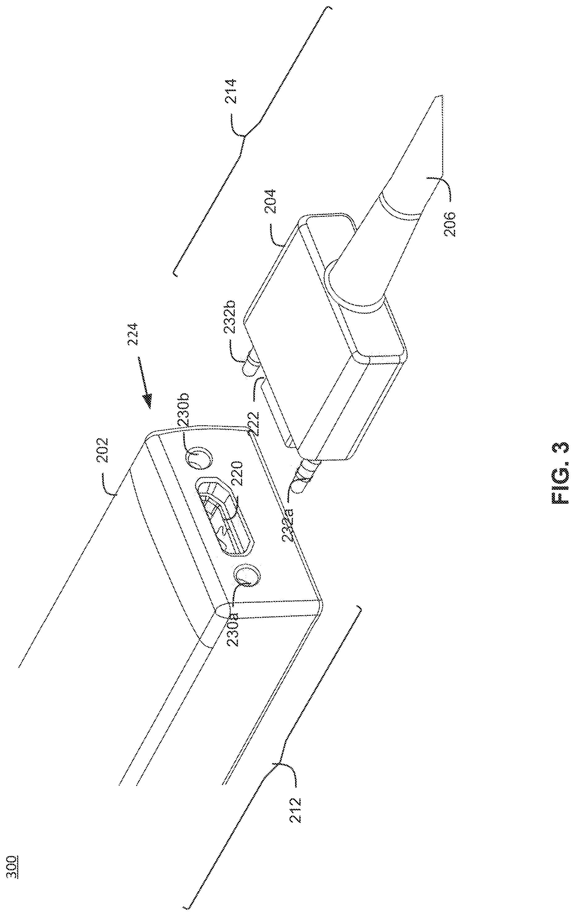 Patent US12308515 Figure 3 – Connector device with antenna connection