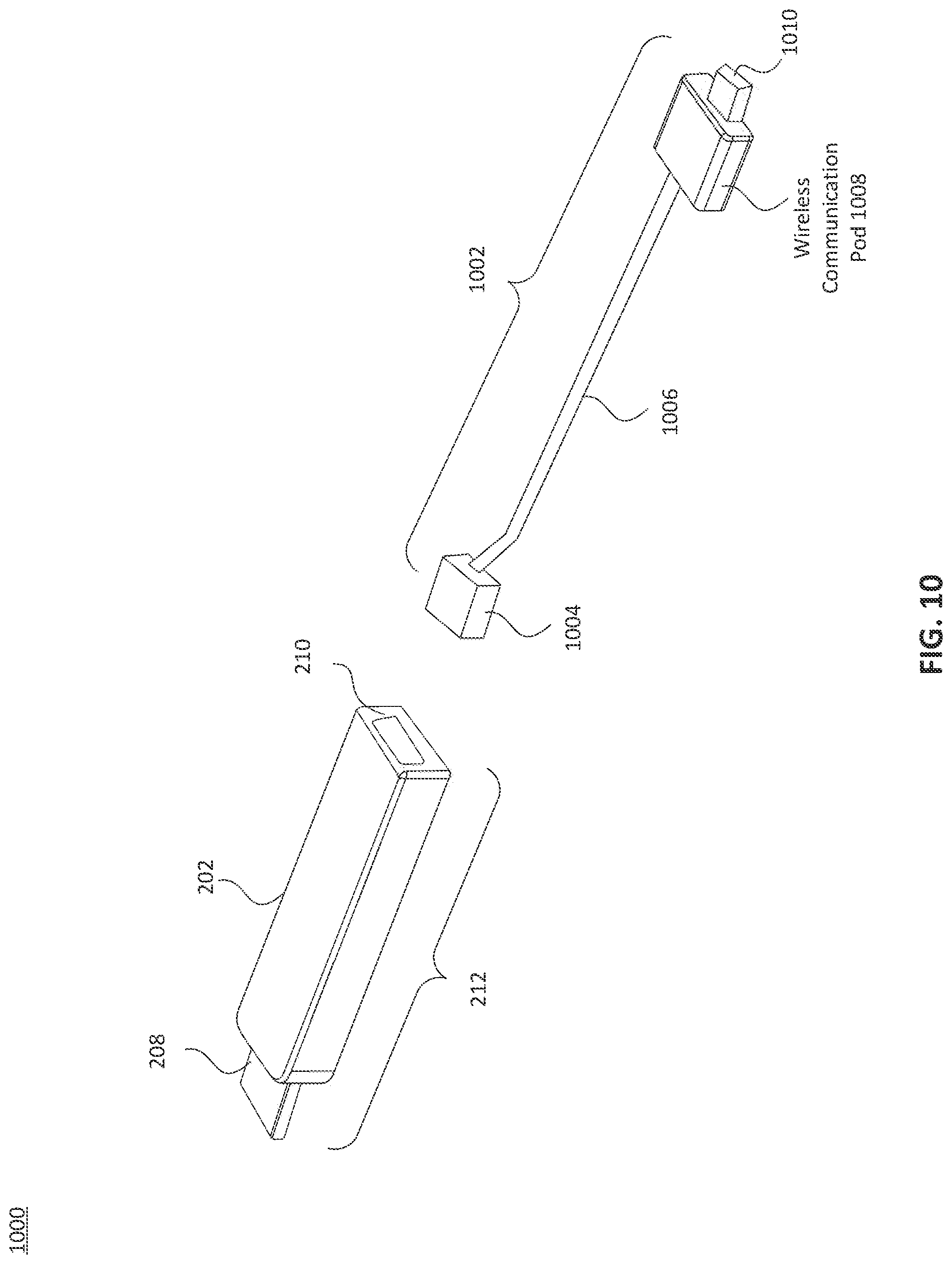 Patent US12308515 Figure 10 – Connector device with antenna connection