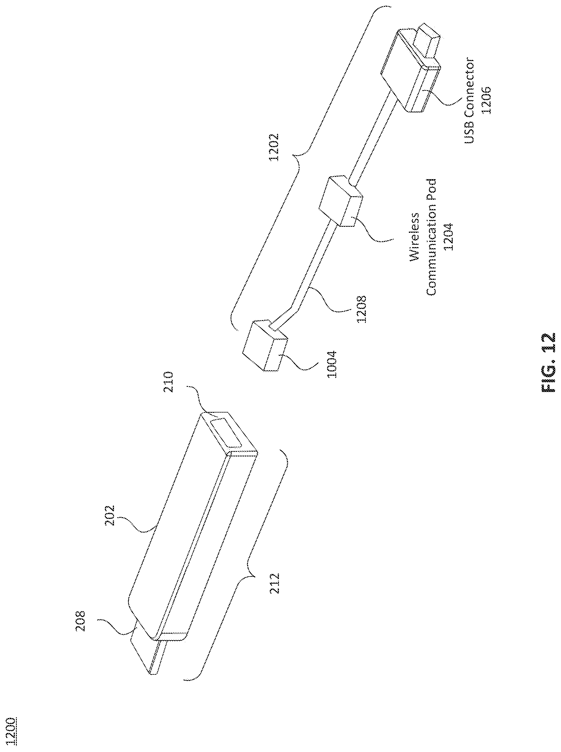 Patent US12308515 Figure 12 – Connector device with antenna connection