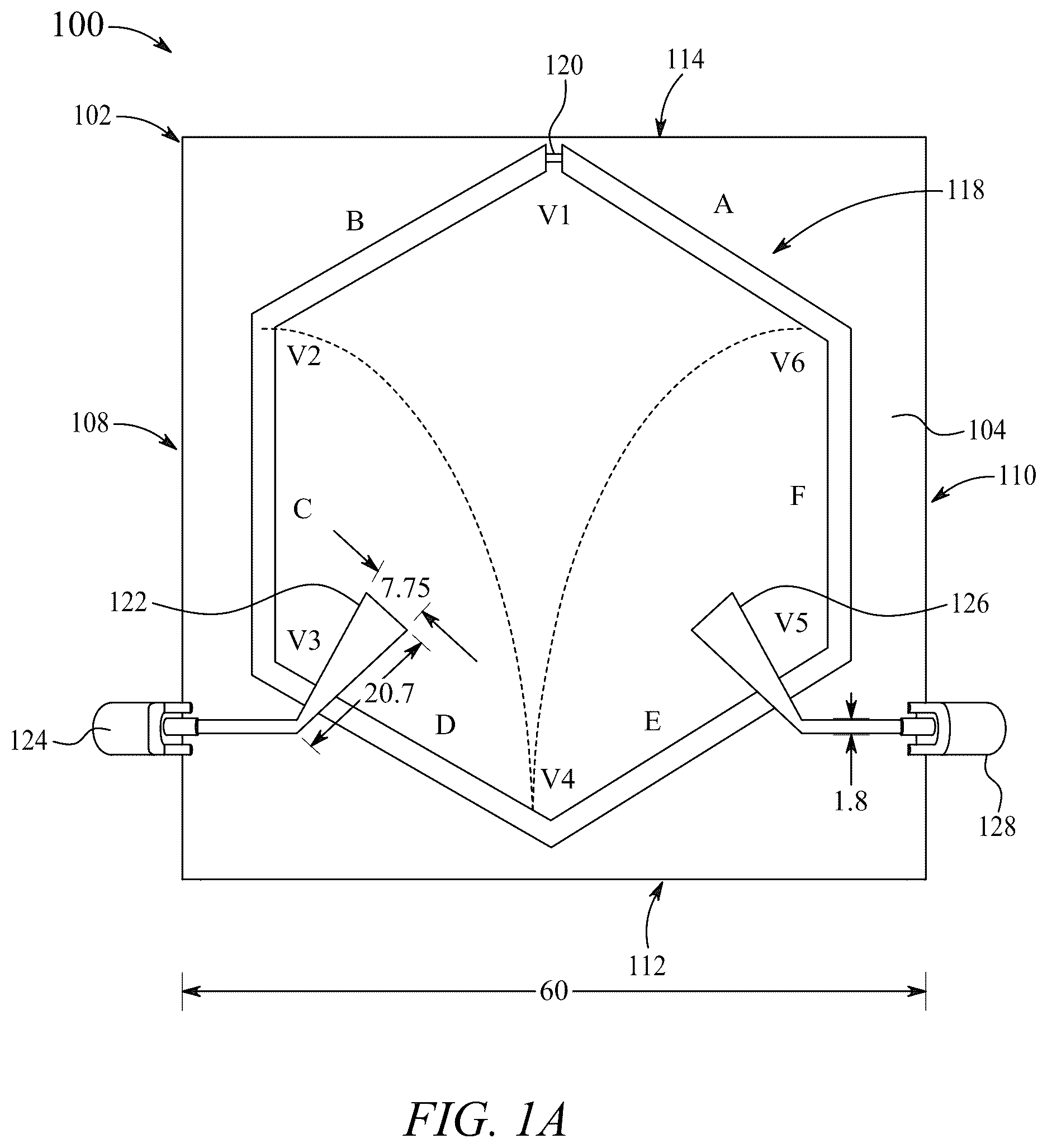 Patent US12308519 Figure 1 – Dual polarized UHF band cubesat antenna