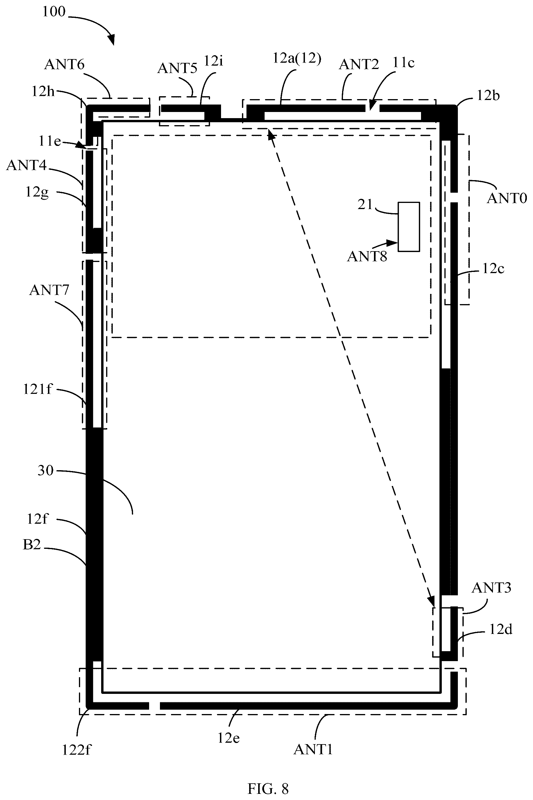 Patent US12308529 Figure 8 – Electronic device