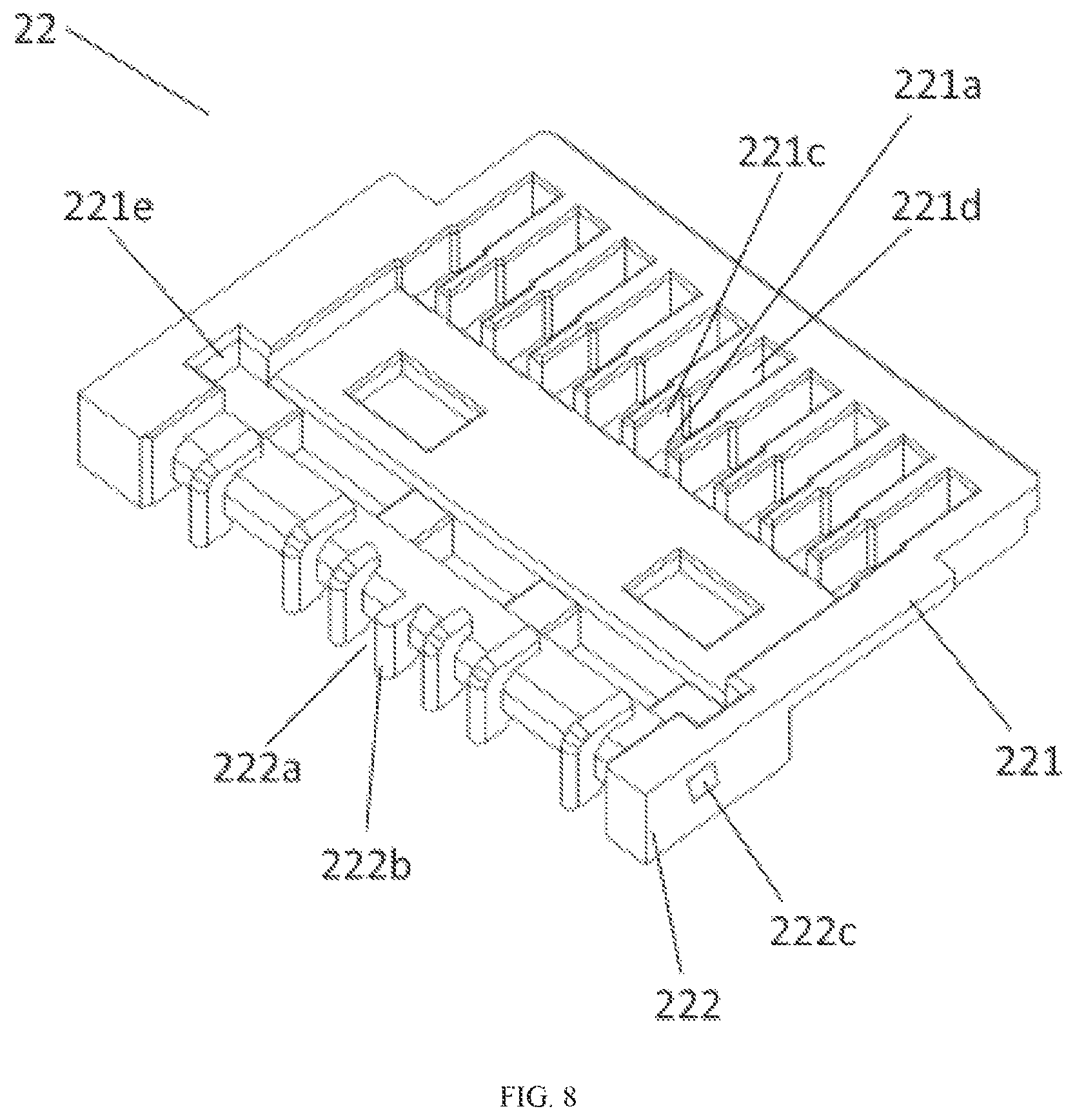 Patent US12308545 Figure 6 – Connector for a circuit board