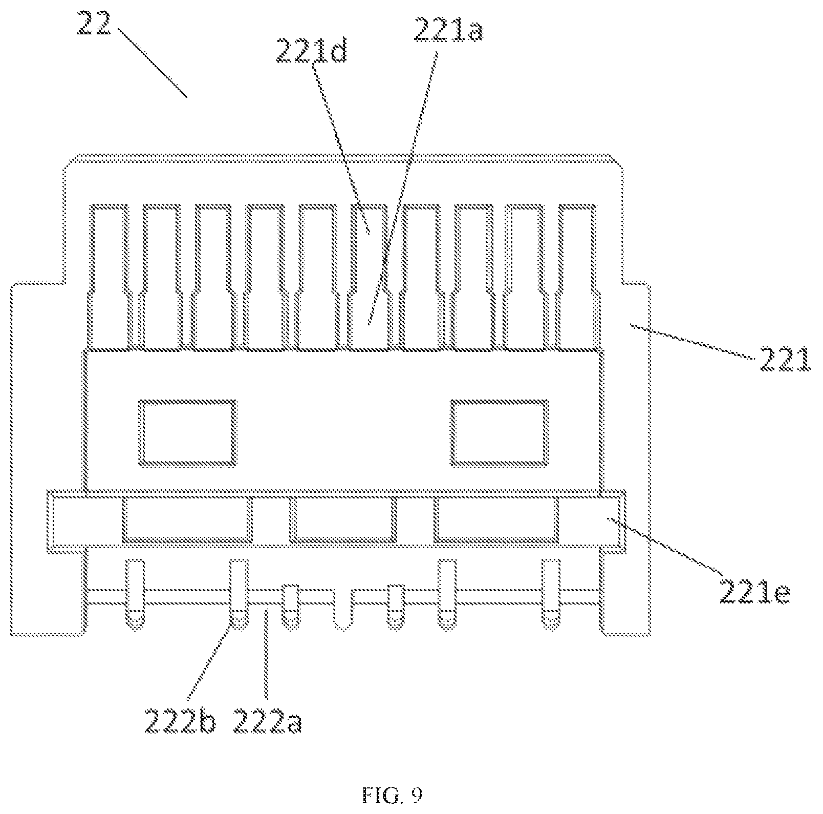 Patent US12308545 Figure 7 – Connector for a circuit board