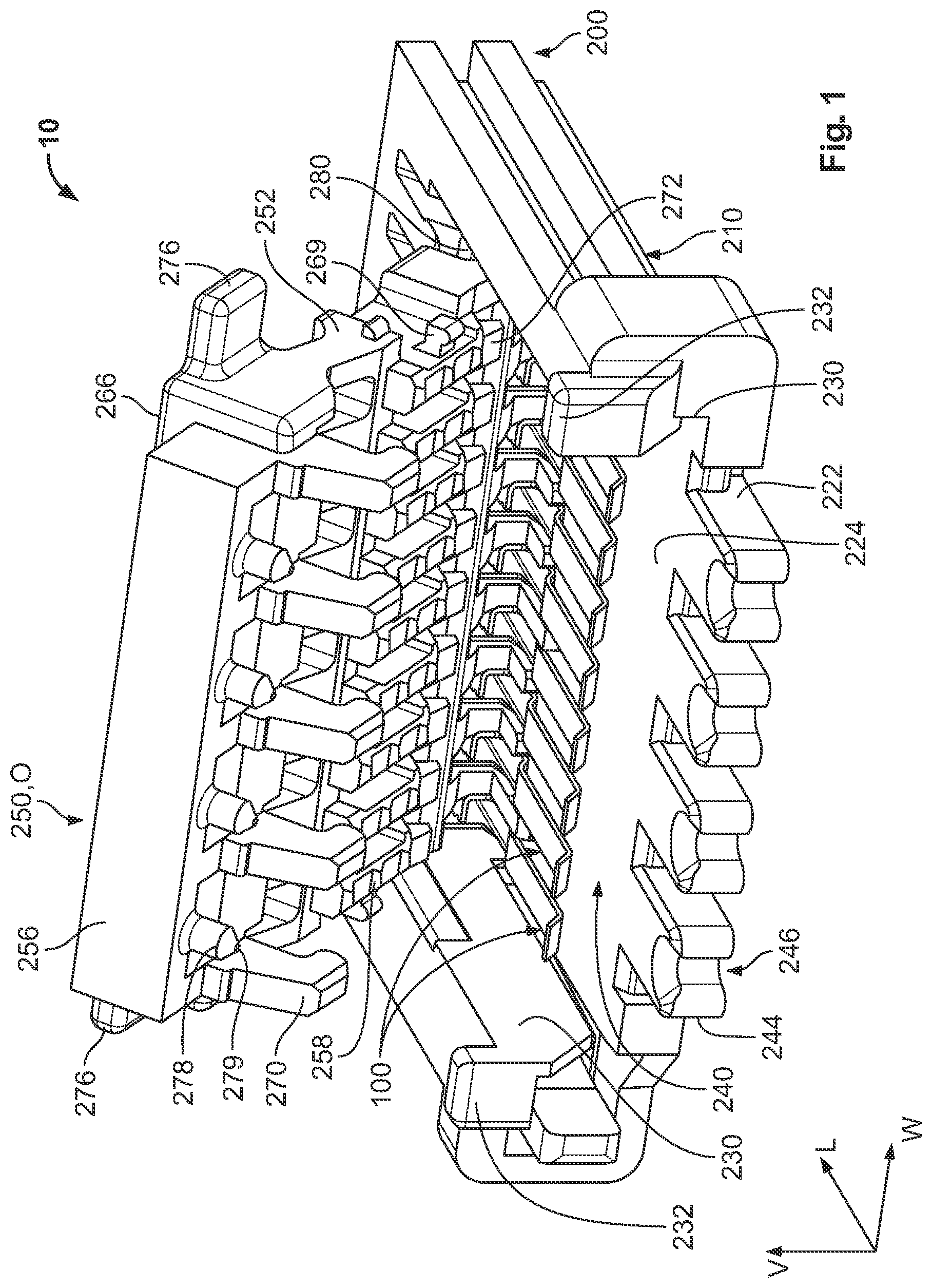 Patent US12308546 Figure 1 – Connector for a flat flexible cable