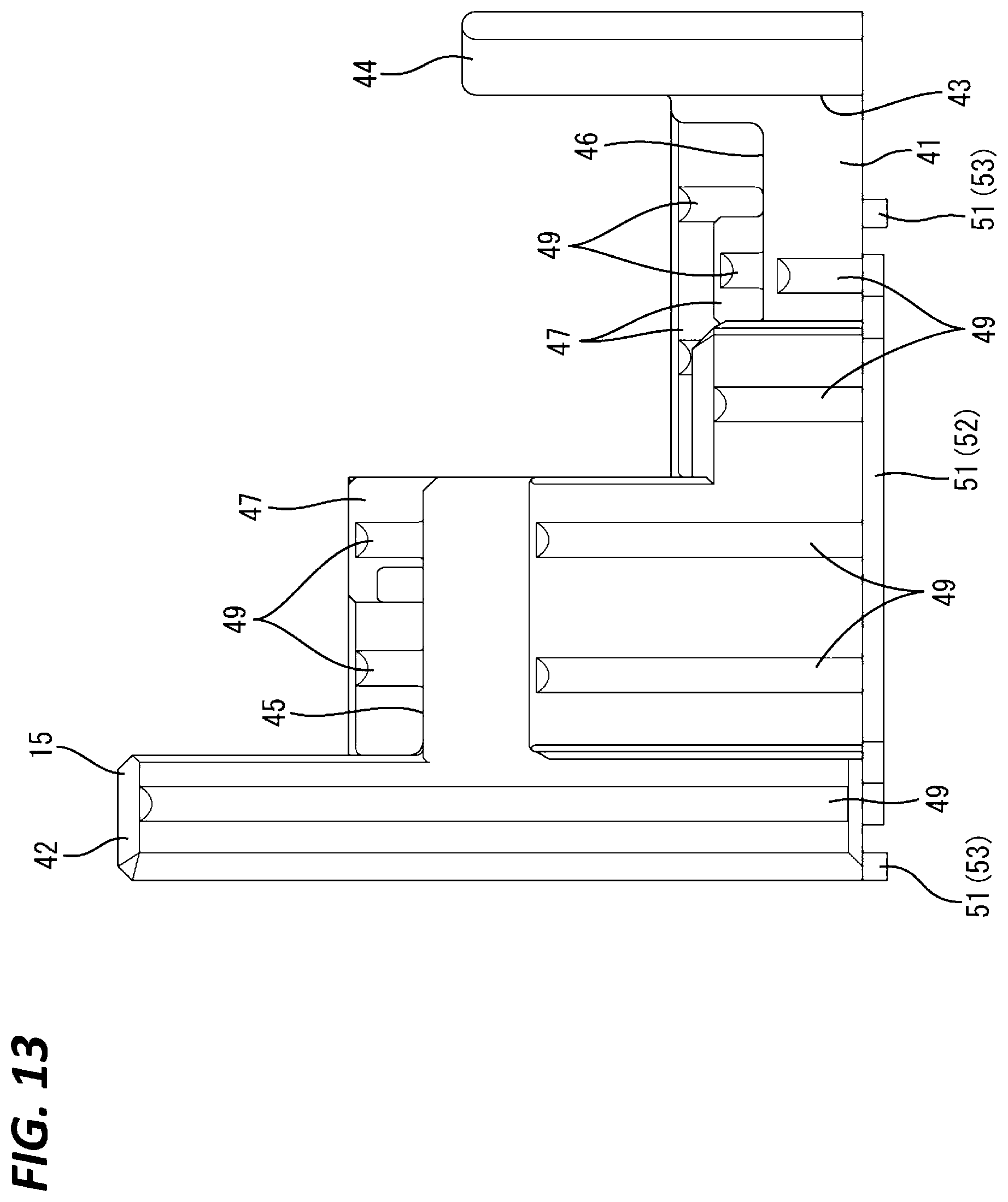 Patent US12308555 Figure 13 – Connector including inner conductor, outer conductor, and housing holding the outer conductor