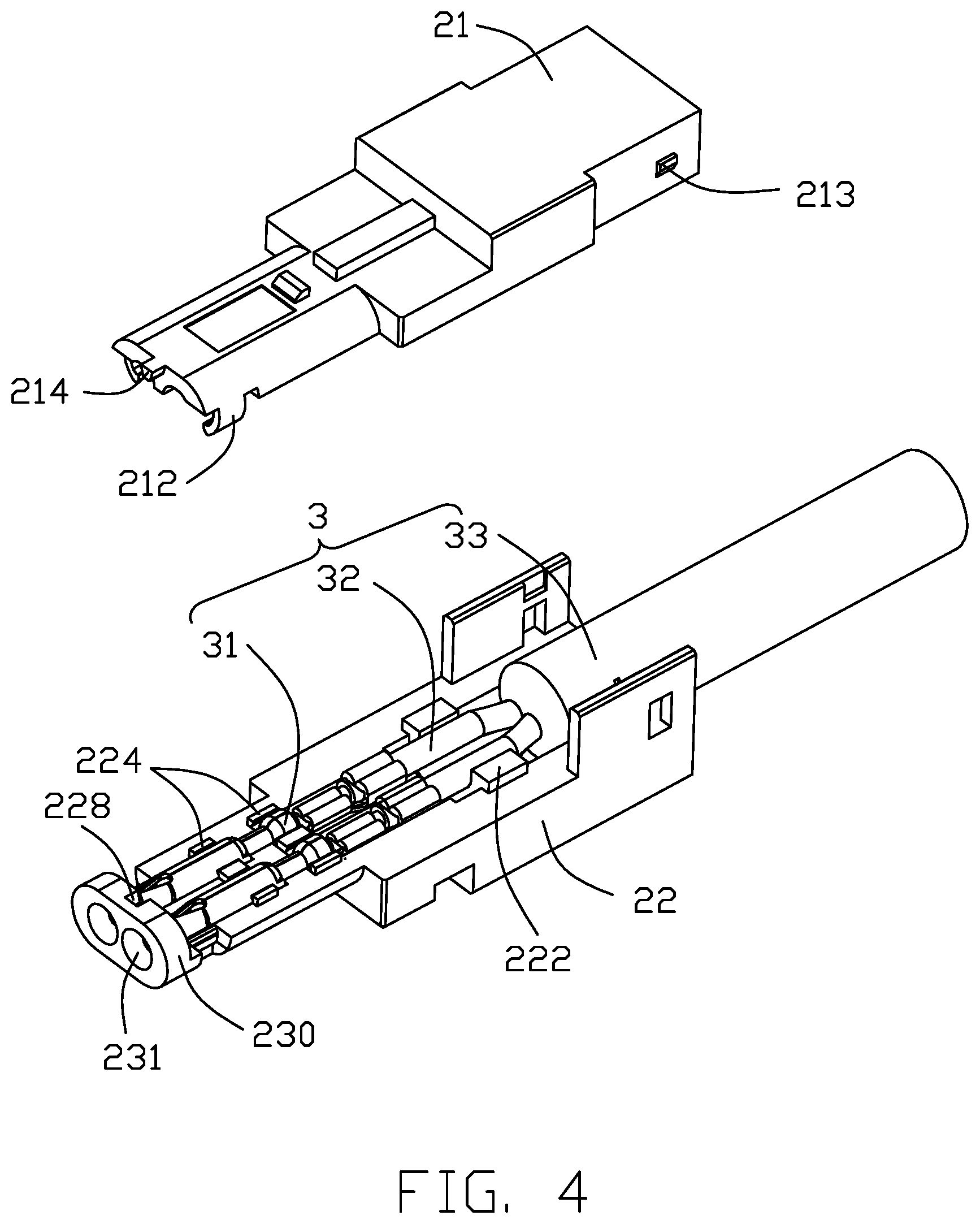 Patent US12308556 Figure 4 – Cable connector with improved terminal and wire holding portions