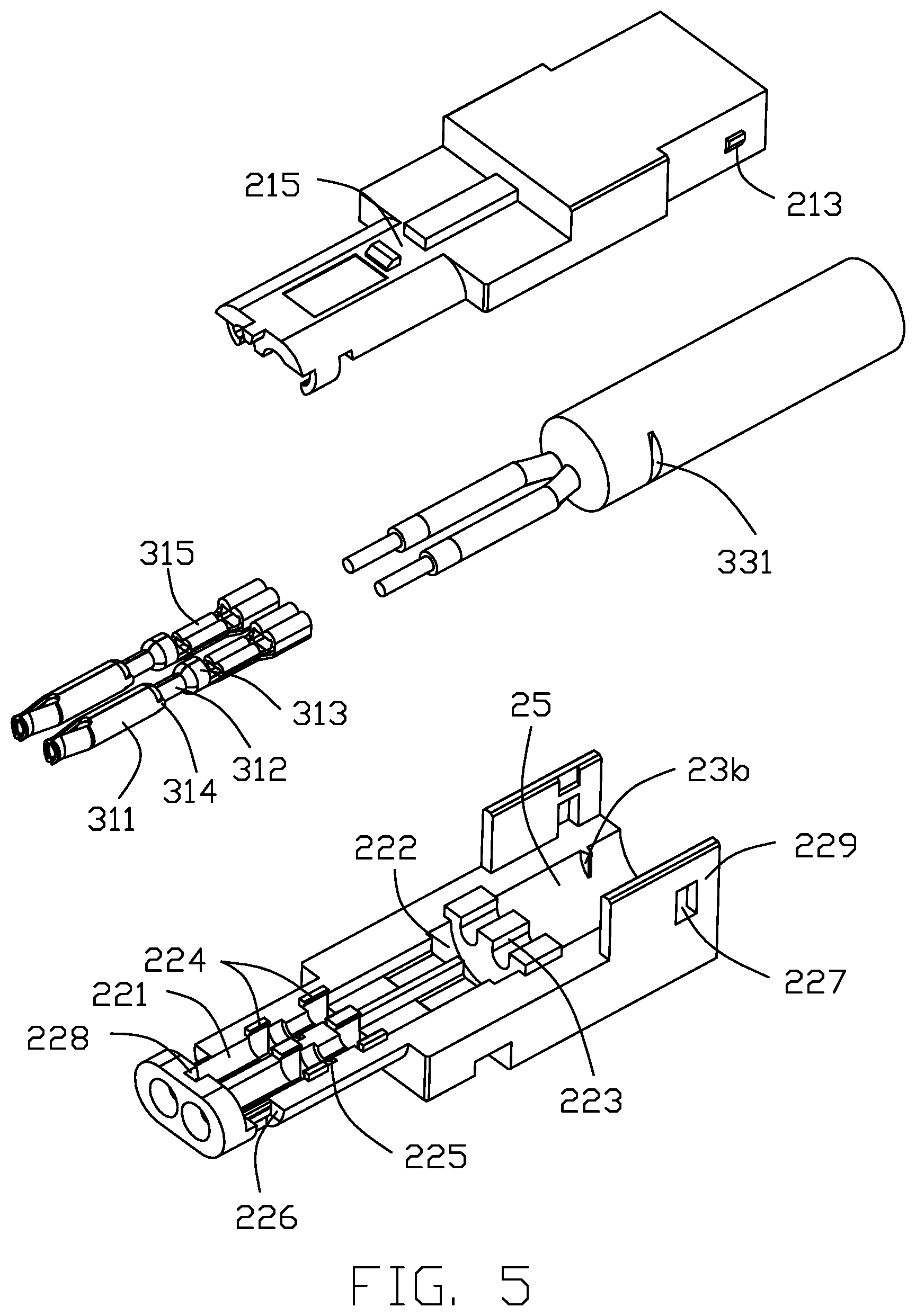 Patent US12308556 Figure 5 – Cable connector with improved terminal and wire holding portions