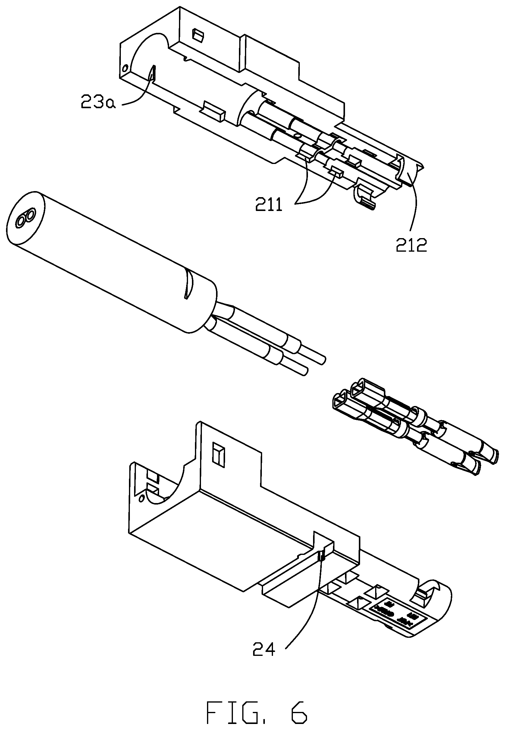 Patent US12308556 Figure 6 – Cable connector with improved terminal and wire holding portions