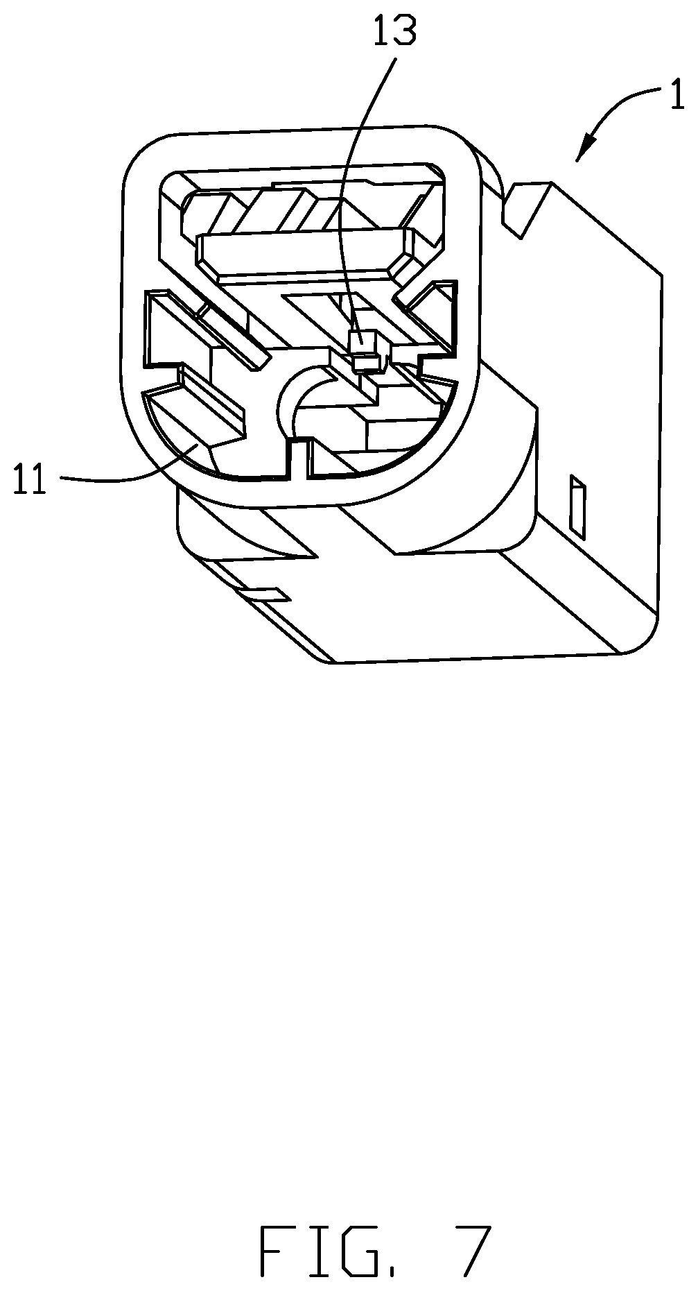 Patent US12308556 Figure 7 – Cable connector with improved terminal and wire holding portions