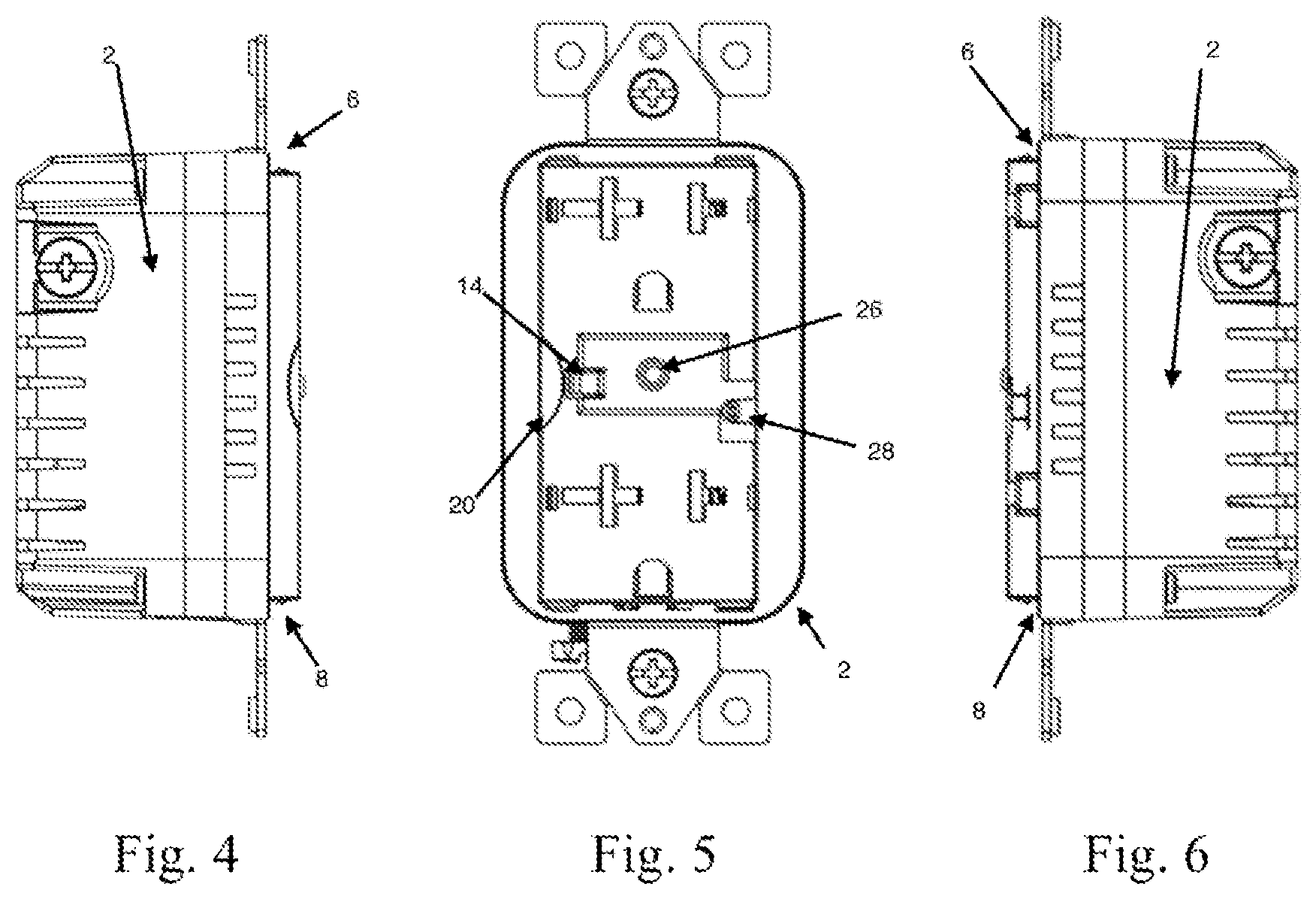 Patent US12308557 Figure 2 – Slide on off receptacle panel device