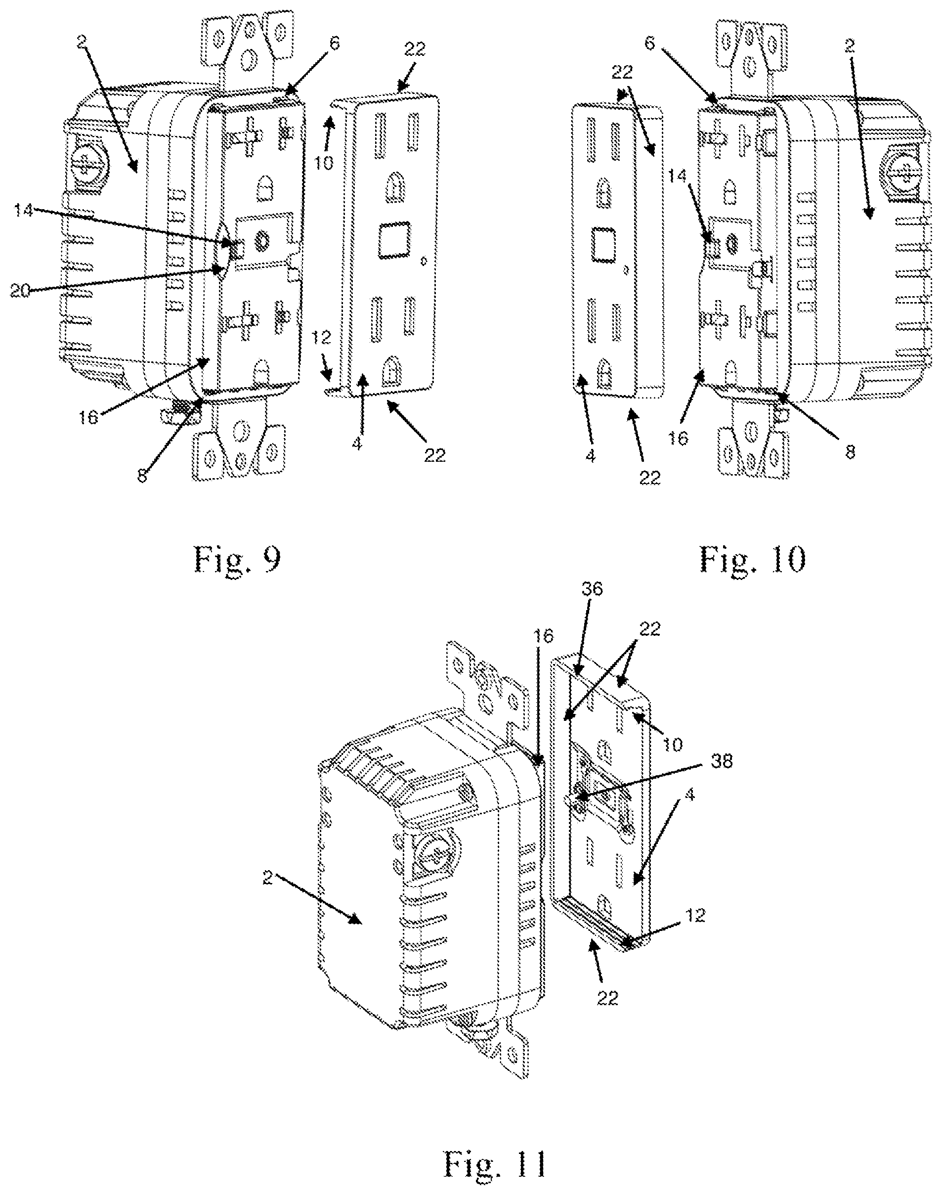Patent US12308557 Figure 4 – Slide on off receptacle panel device