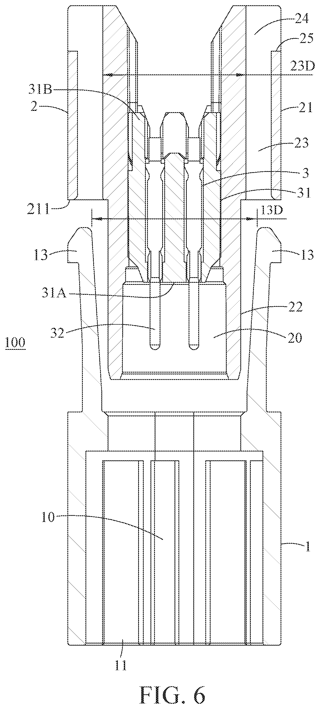 Patent US12308558 Figure 6 – Automotive connector