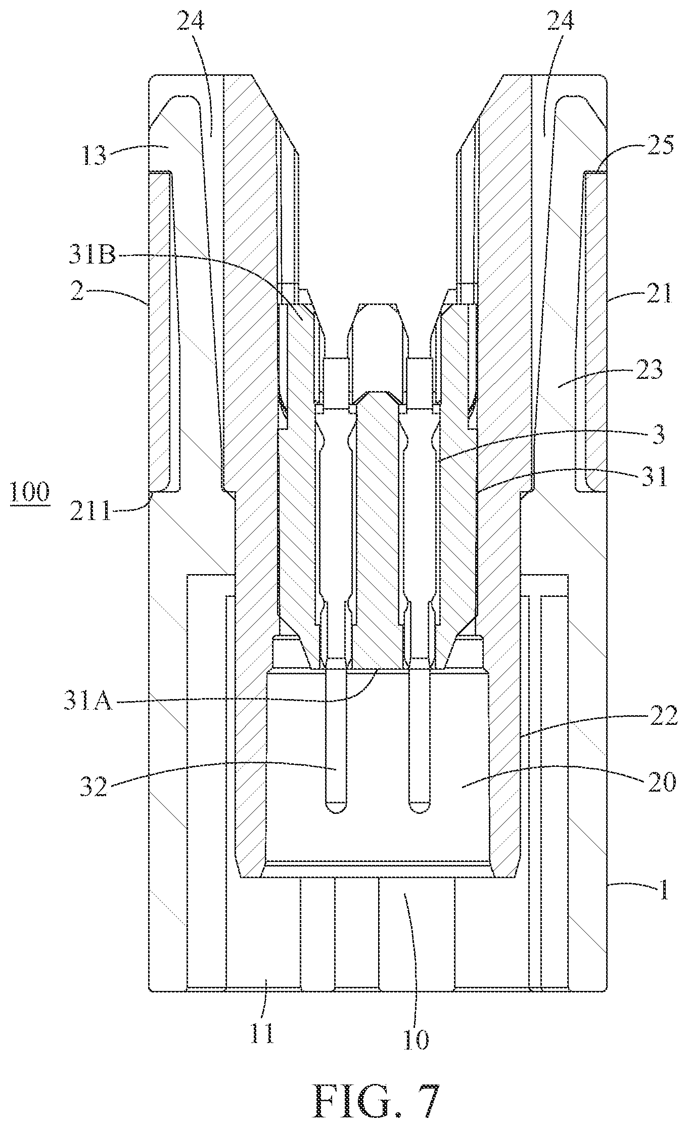 Patent US12308558 Figure 7 – Automotive connector