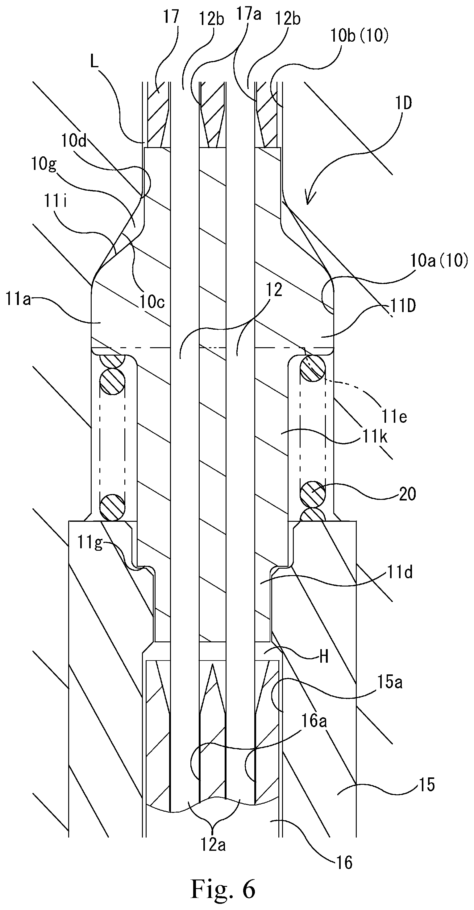 Patent US12308560 Figure 6 – Hermetic terminal and tank valve device including same
