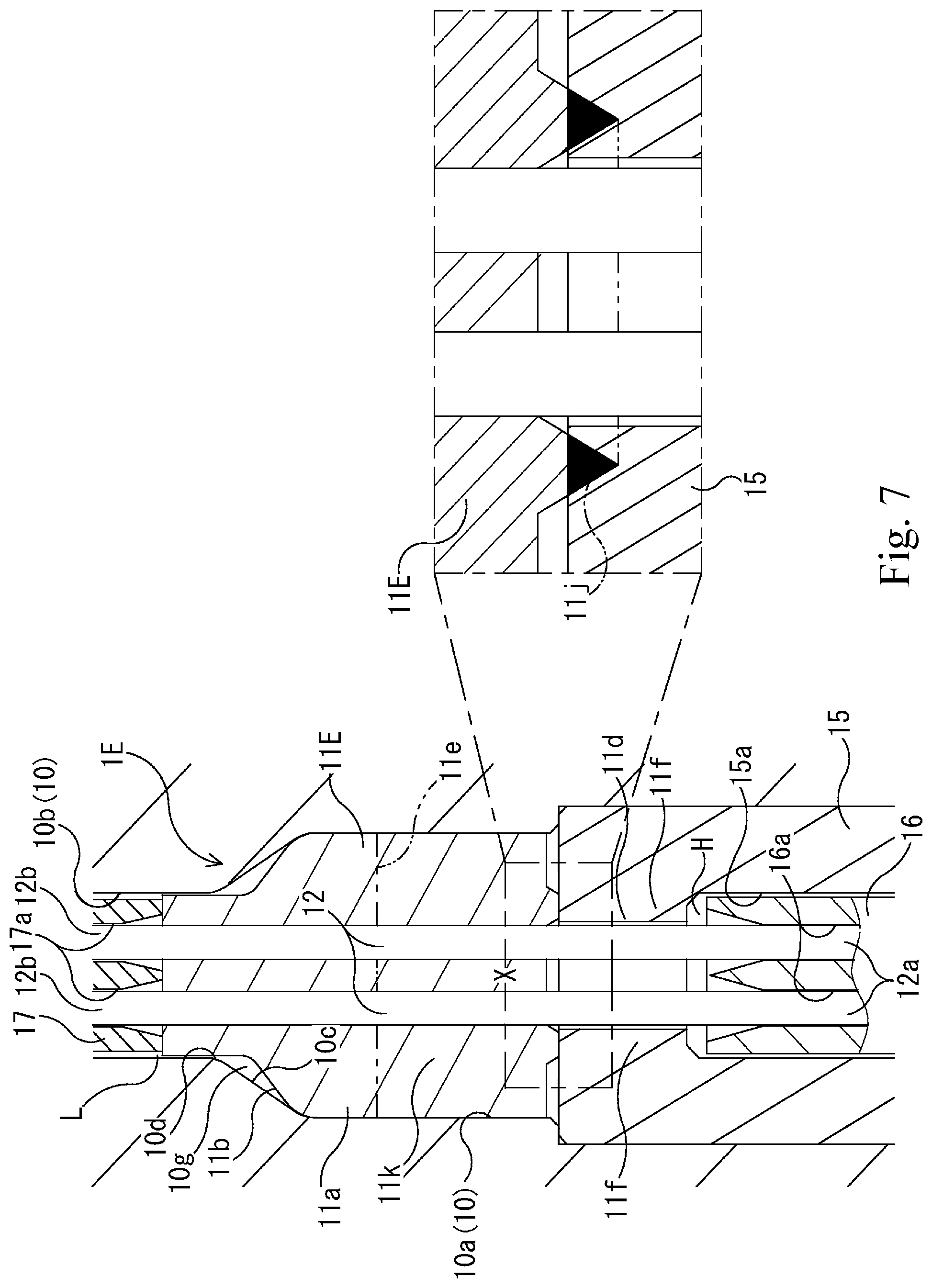 Patent US12308560 Figure 7 – Hermetic terminal and tank valve device including same