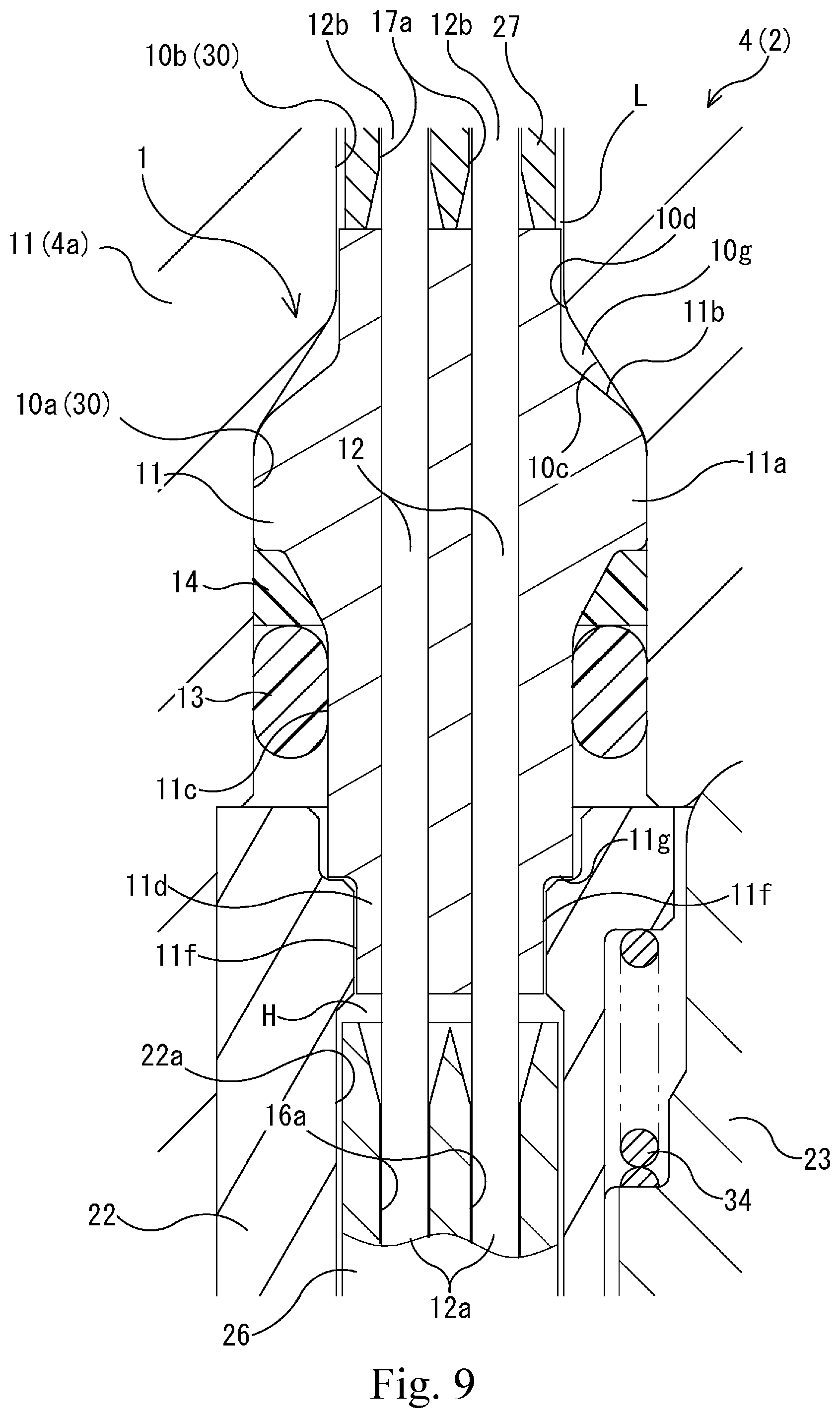 Patent US12308560 Figure 9 – Hermetic terminal and tank valve device including same