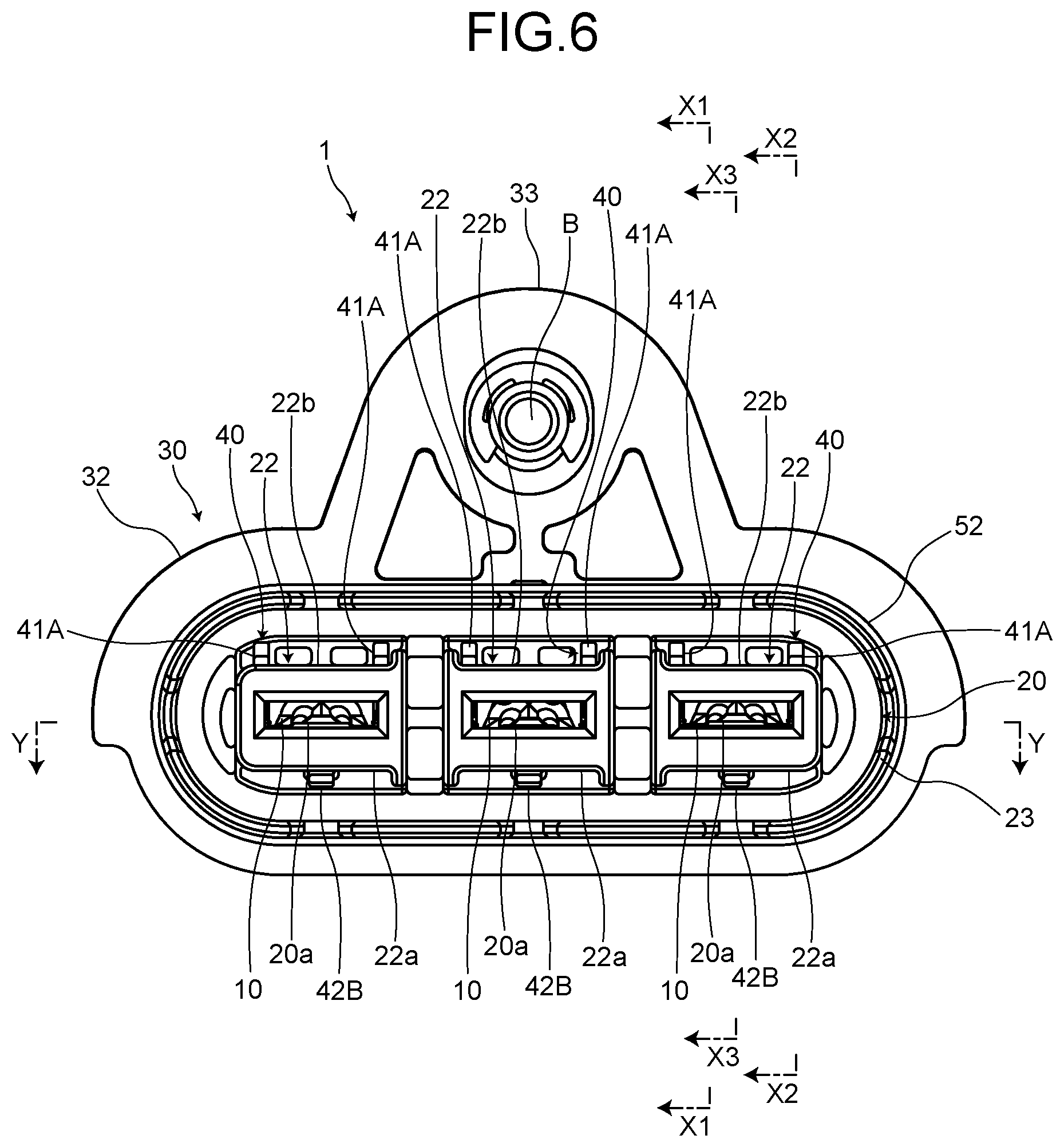 Patent US12308561 Figure 6 – Connector including abutted section forming pair with abutting section of mating fitting space to align center of connector with center of mating fitting space