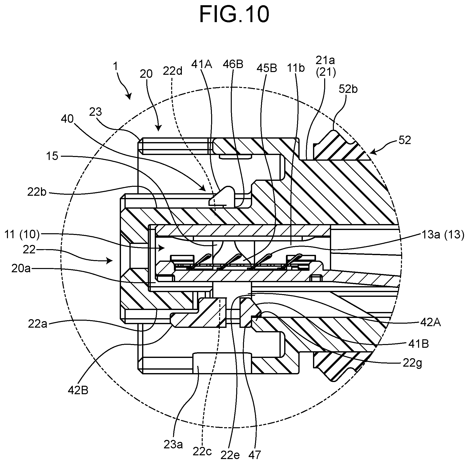 Patent US12308561 Figure 9 – Connector including abutted section forming pair with abutting section of mating fitting space to align center of connector with center of mating fitting space
