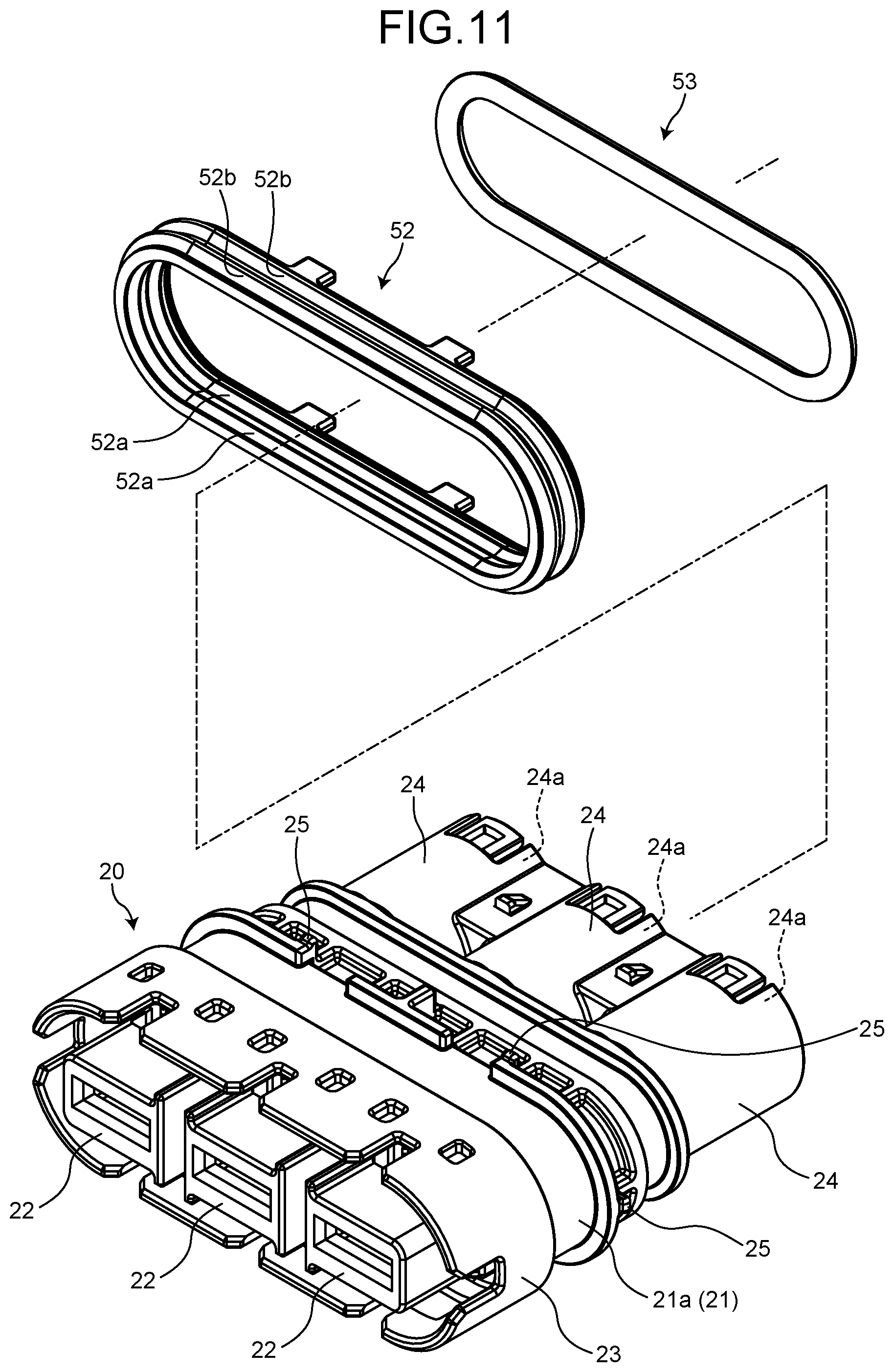 Patent US12308561 Figure 10 – Connector including abutted section forming pair with abutting section of mating fitting space to align center of connector with center of mating fitting space