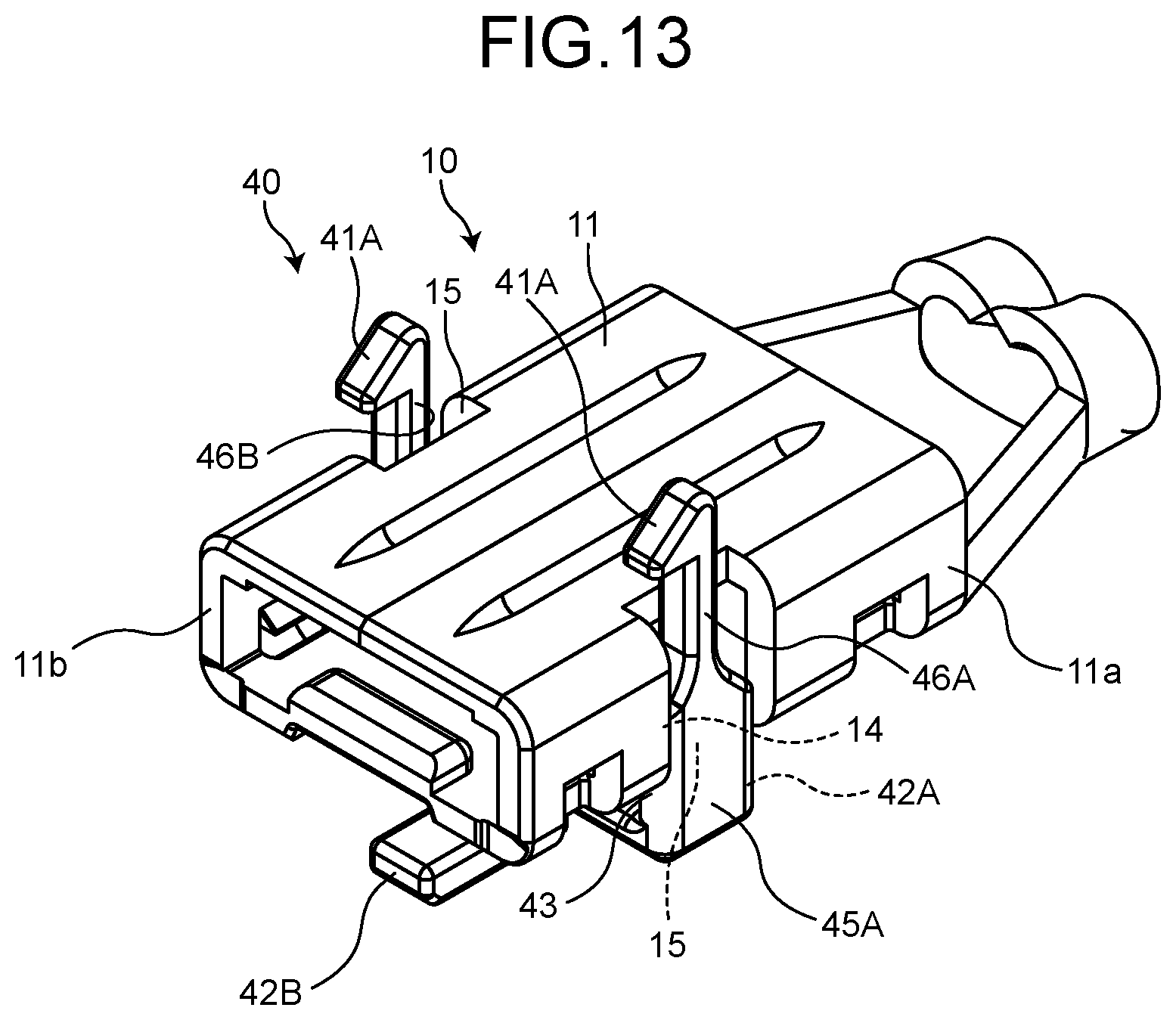 Patent US12308561 Figure 12 – Connector including abutted section forming pair with abutting section of mating fitting space to align center of connector with center of mating fitting space