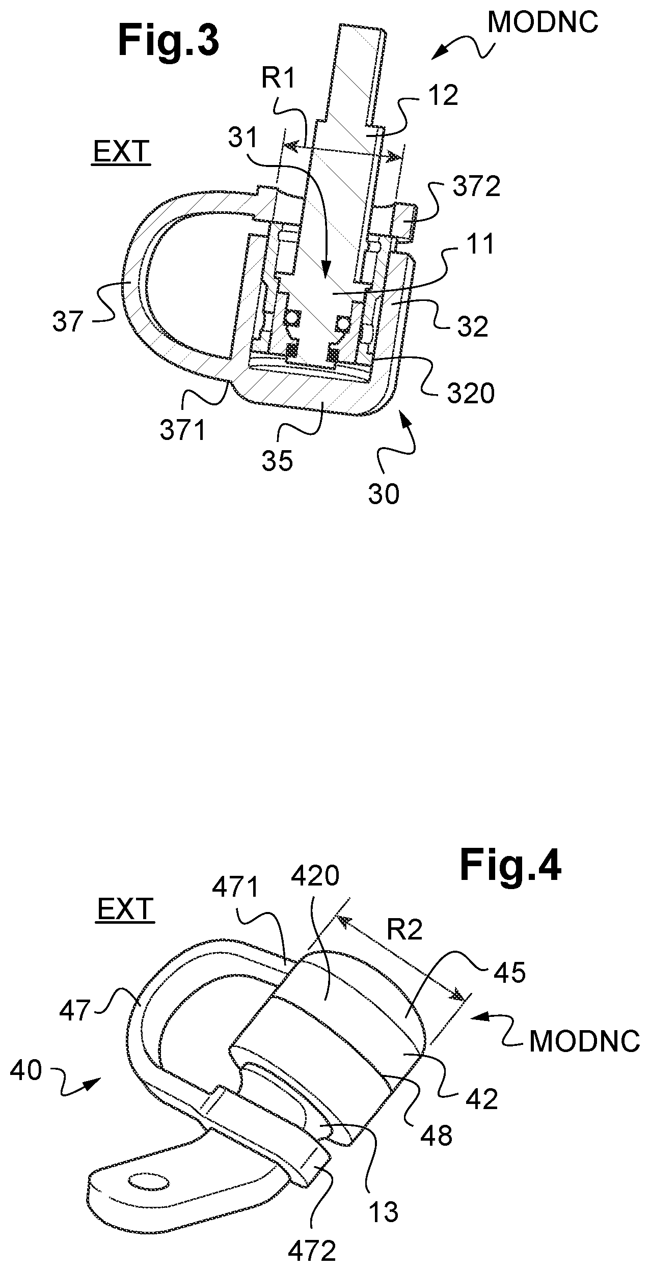 Patent US12308562 Figure 2 – Protective assembly for connectors, system and vehicle provided with such an assembly