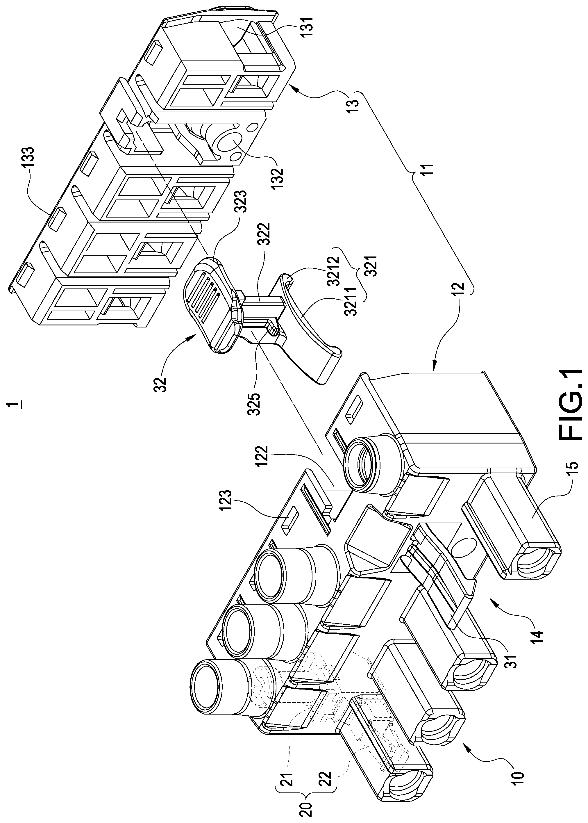 Patent US12308565 Figure 1 – Plug connector