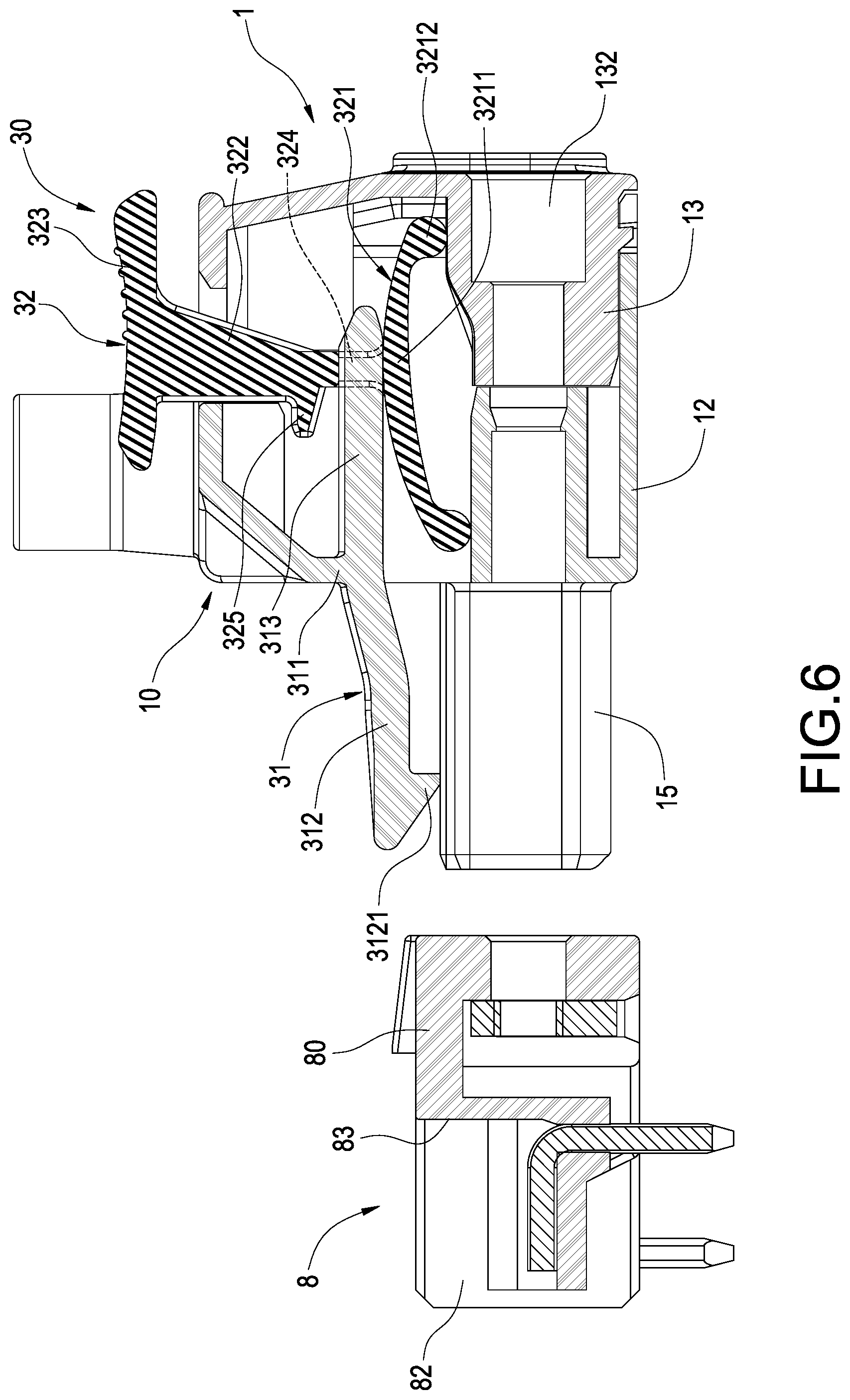 Patent US12308565 Figure 6 – Plug connector