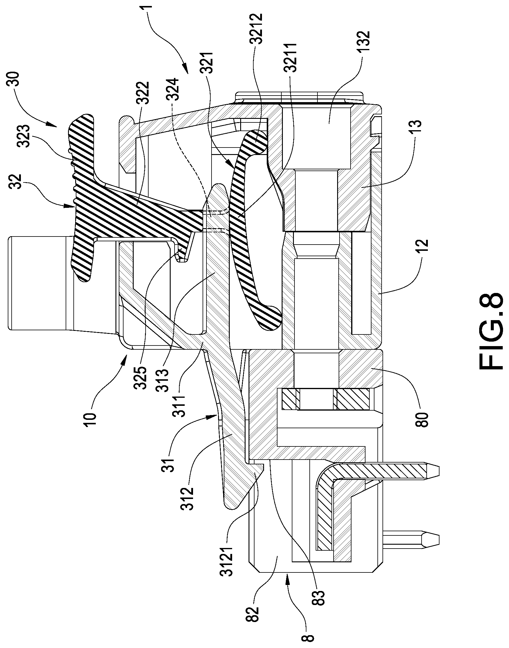 Patent US12308565 Figure 8 – Plug connector