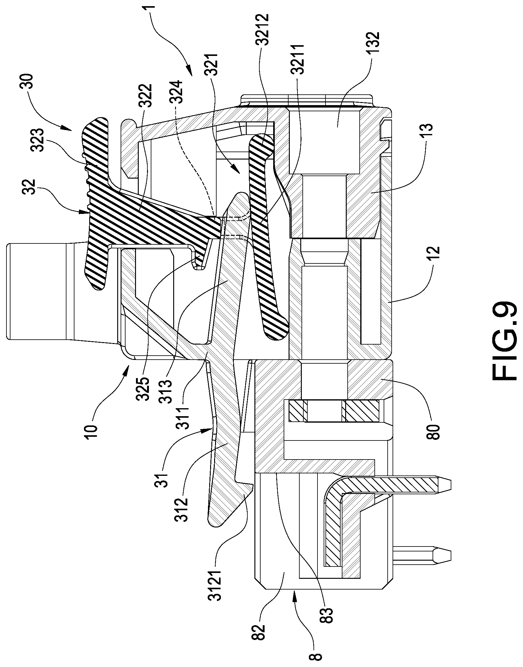 Patent US12308565 Figure 9 – Plug connector