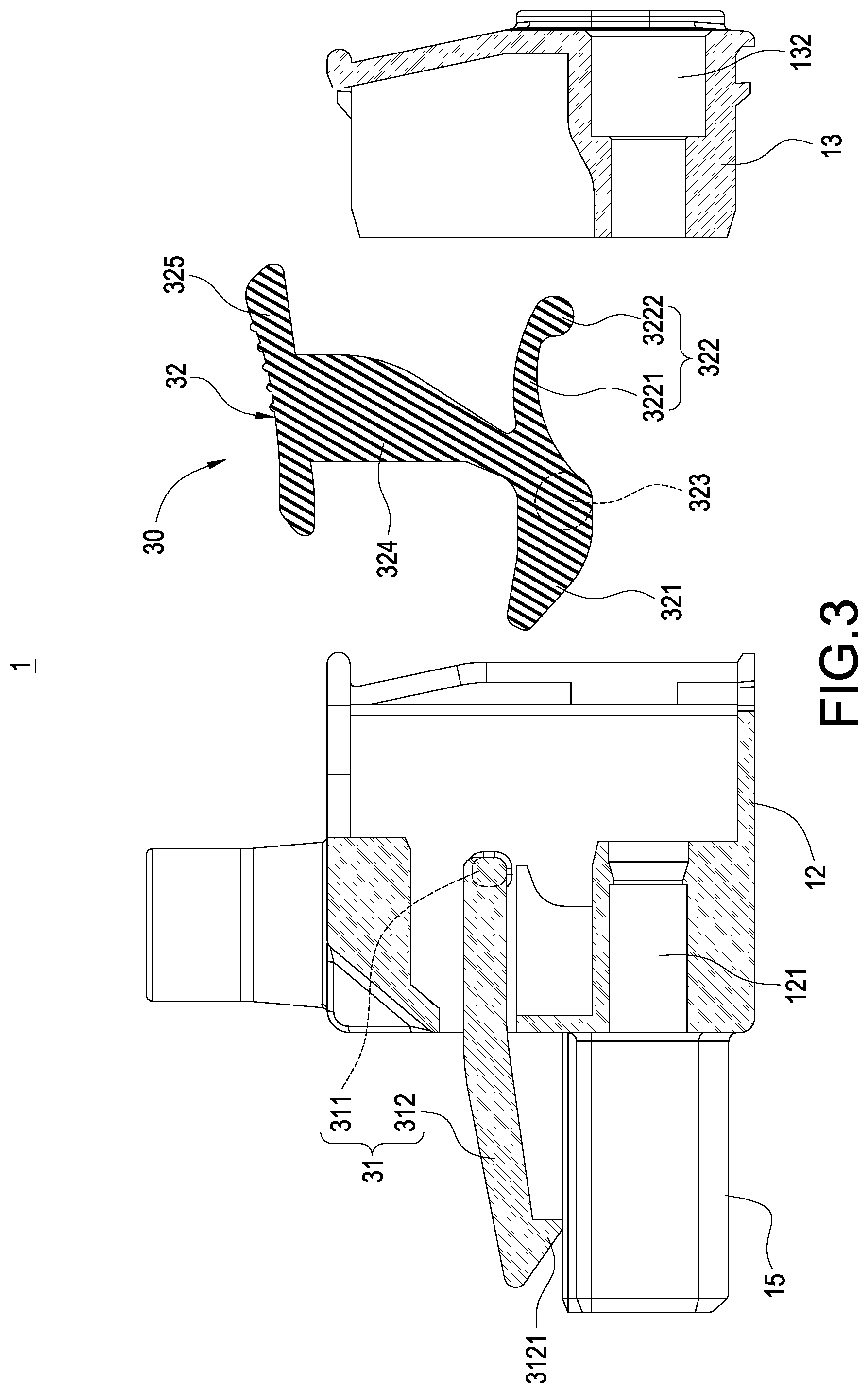 Patent US12308566 Figure 3 – Plug connector