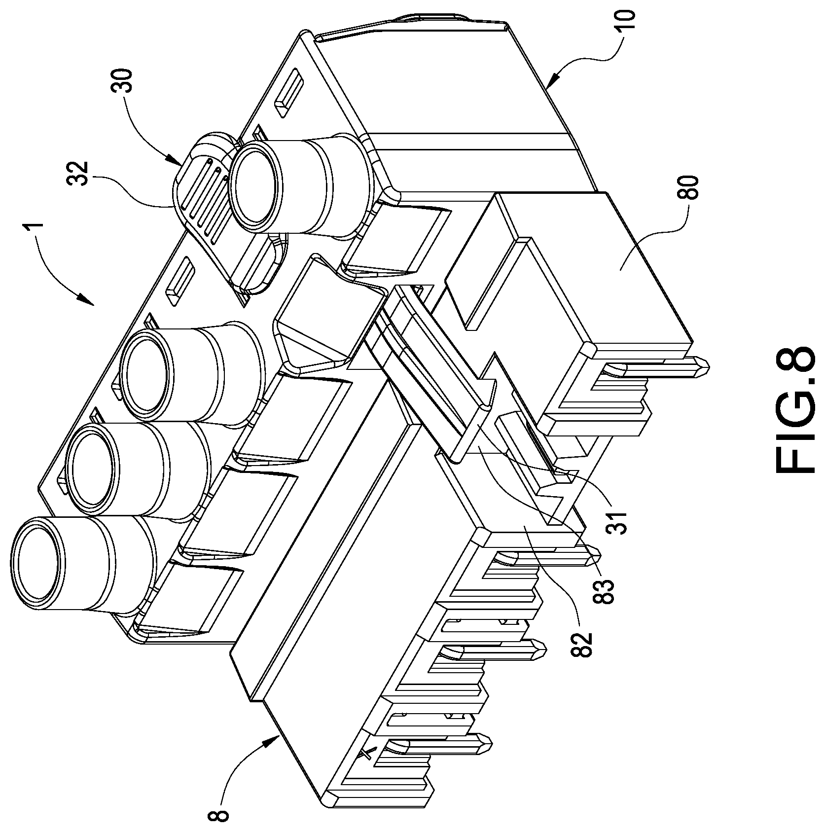 Patent US12308566 Figure 8 – Plug connector