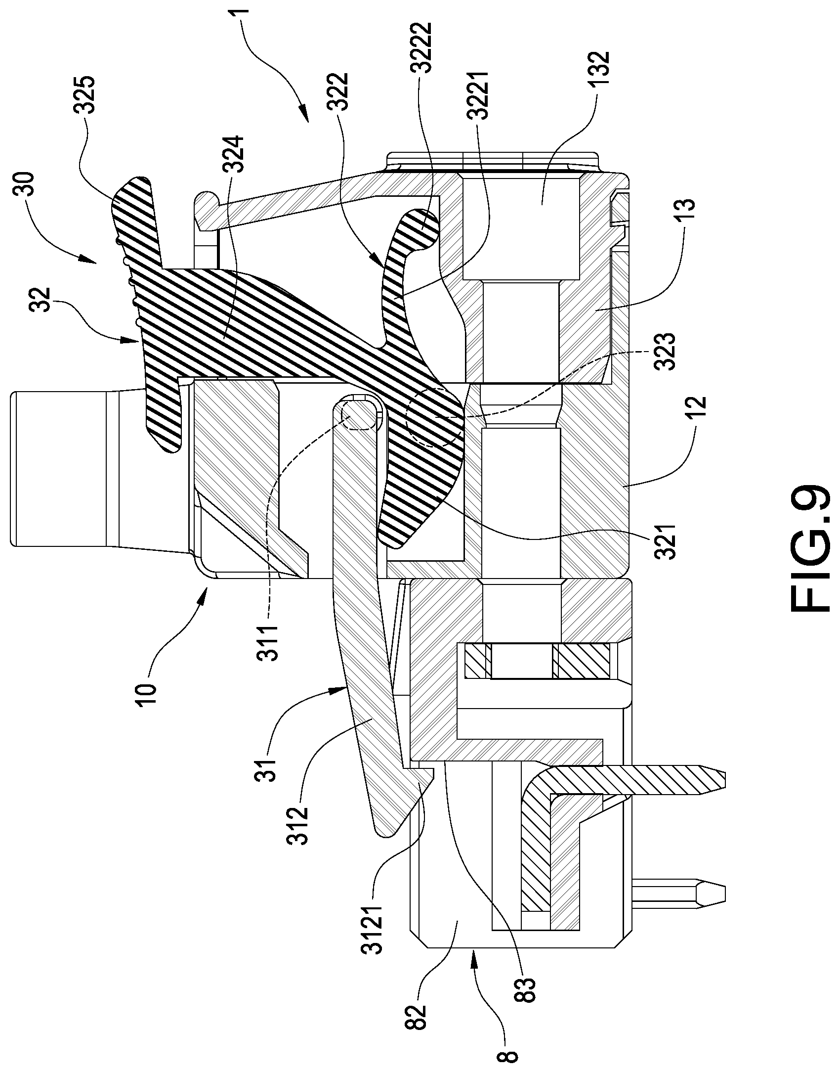 Patent US12308566 Figure 9 – Plug connector