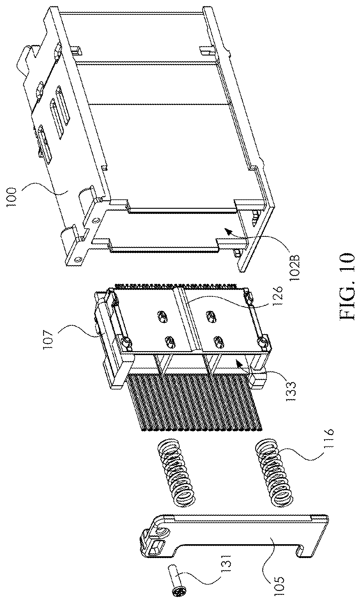 Patent US12308567 Figure 10 – Receptacle module and connector assembly