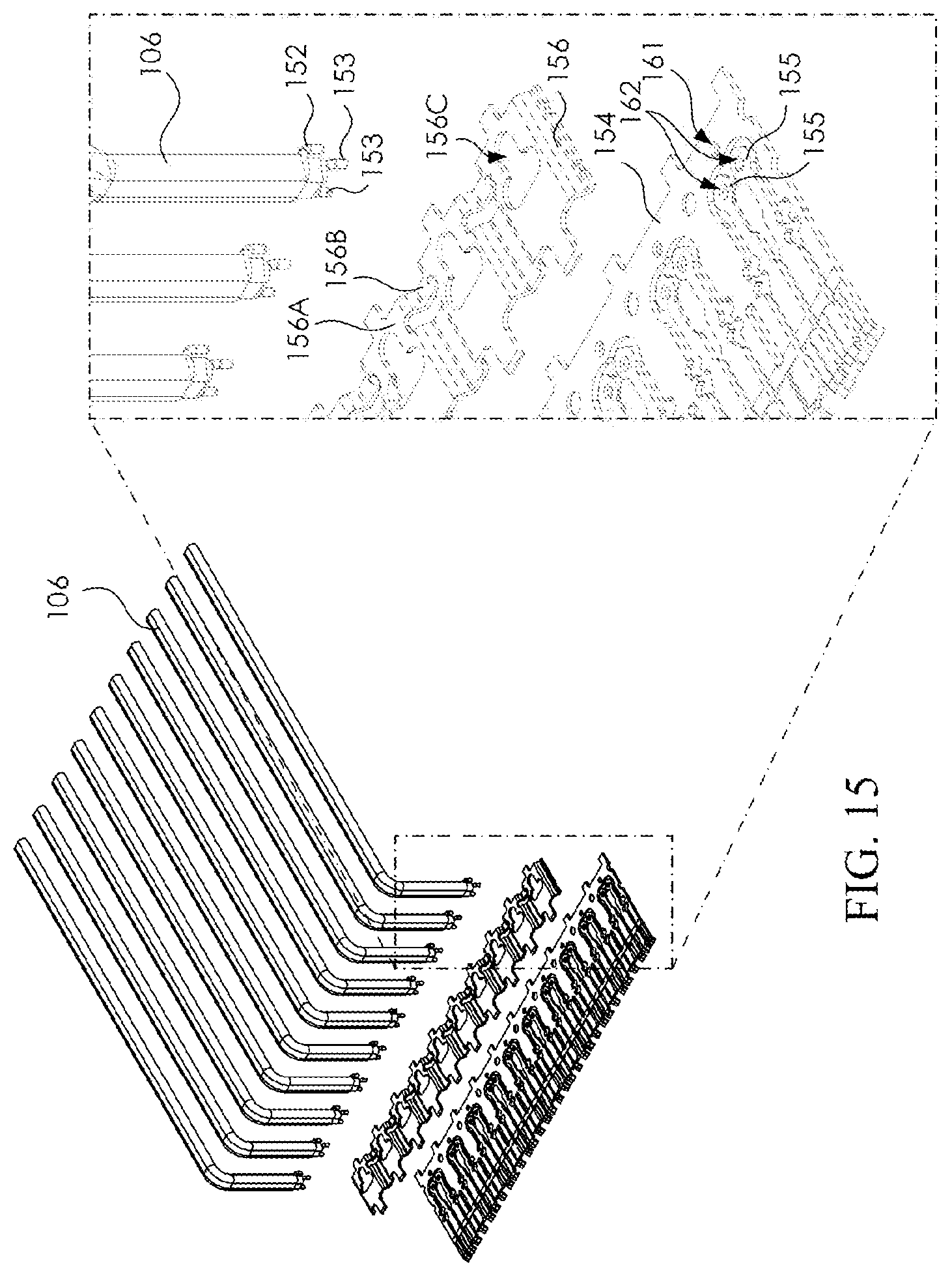 Patent US12308567 Figure 15 – Receptacle module and connector assembly