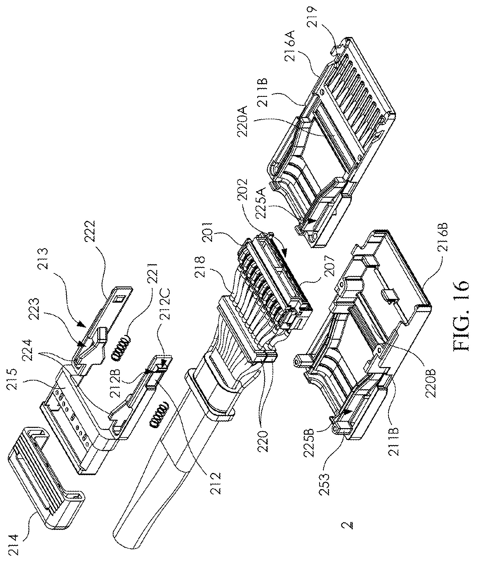 Patent US12308567 Figure 16 – Receptacle module and connector assembly