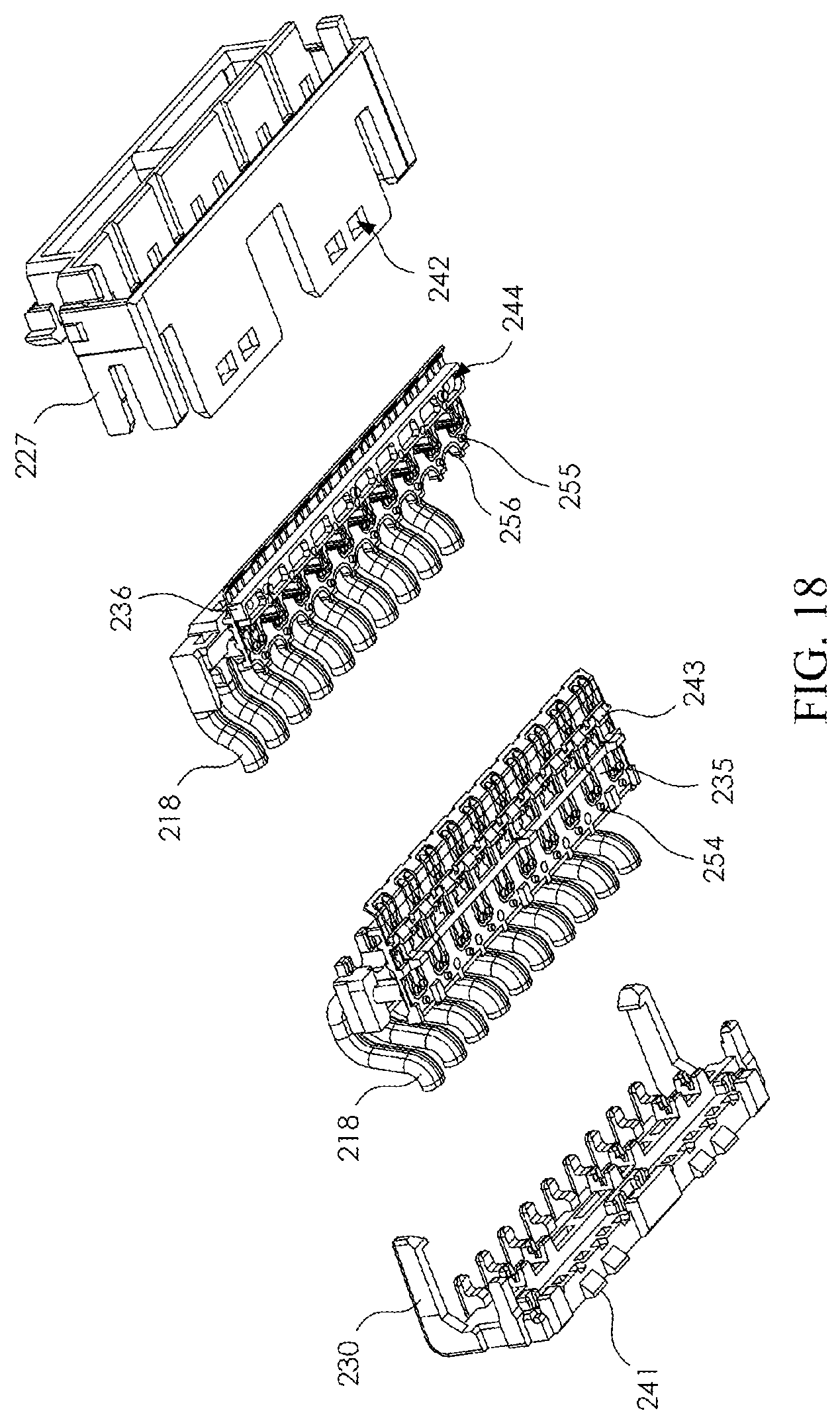 Patent US12308567 Figure 18 – Receptacle module and connector assembly