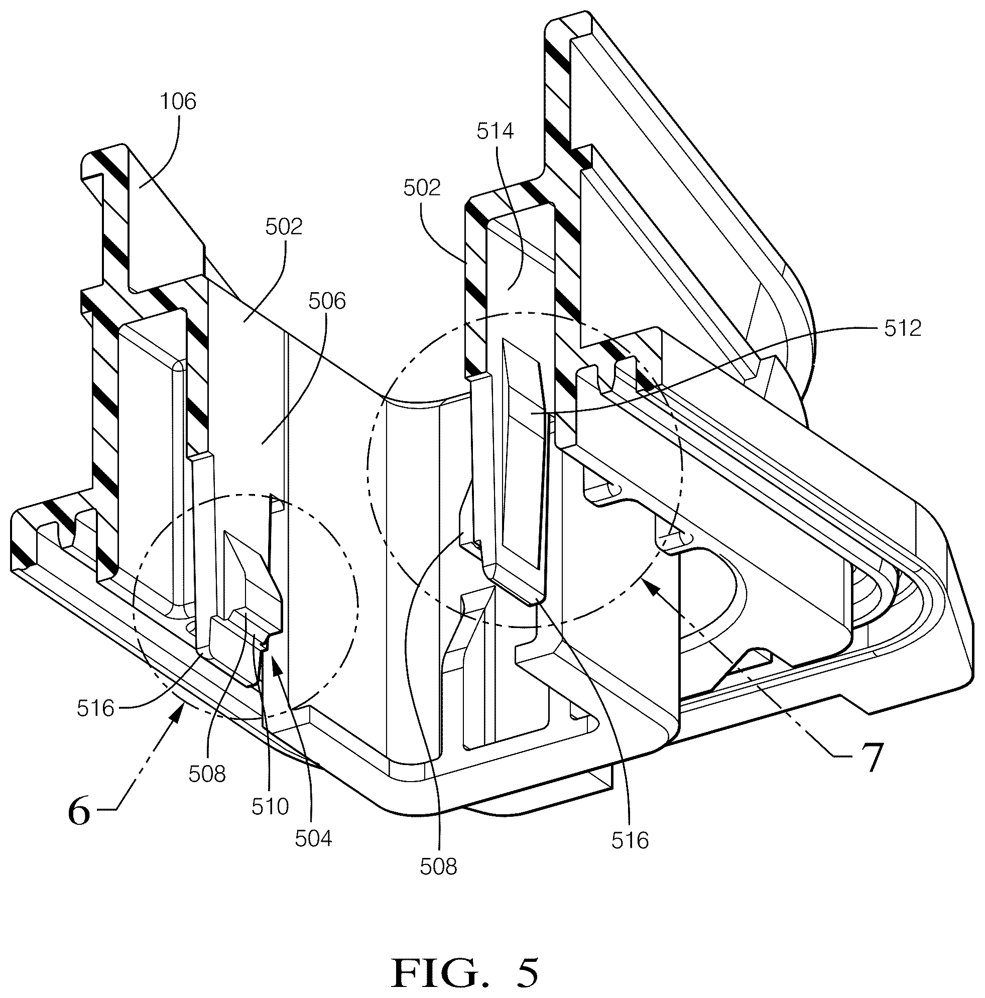 Patent US12308568 Figure 5 – Connector assembly with flexible lock and event driven wedge