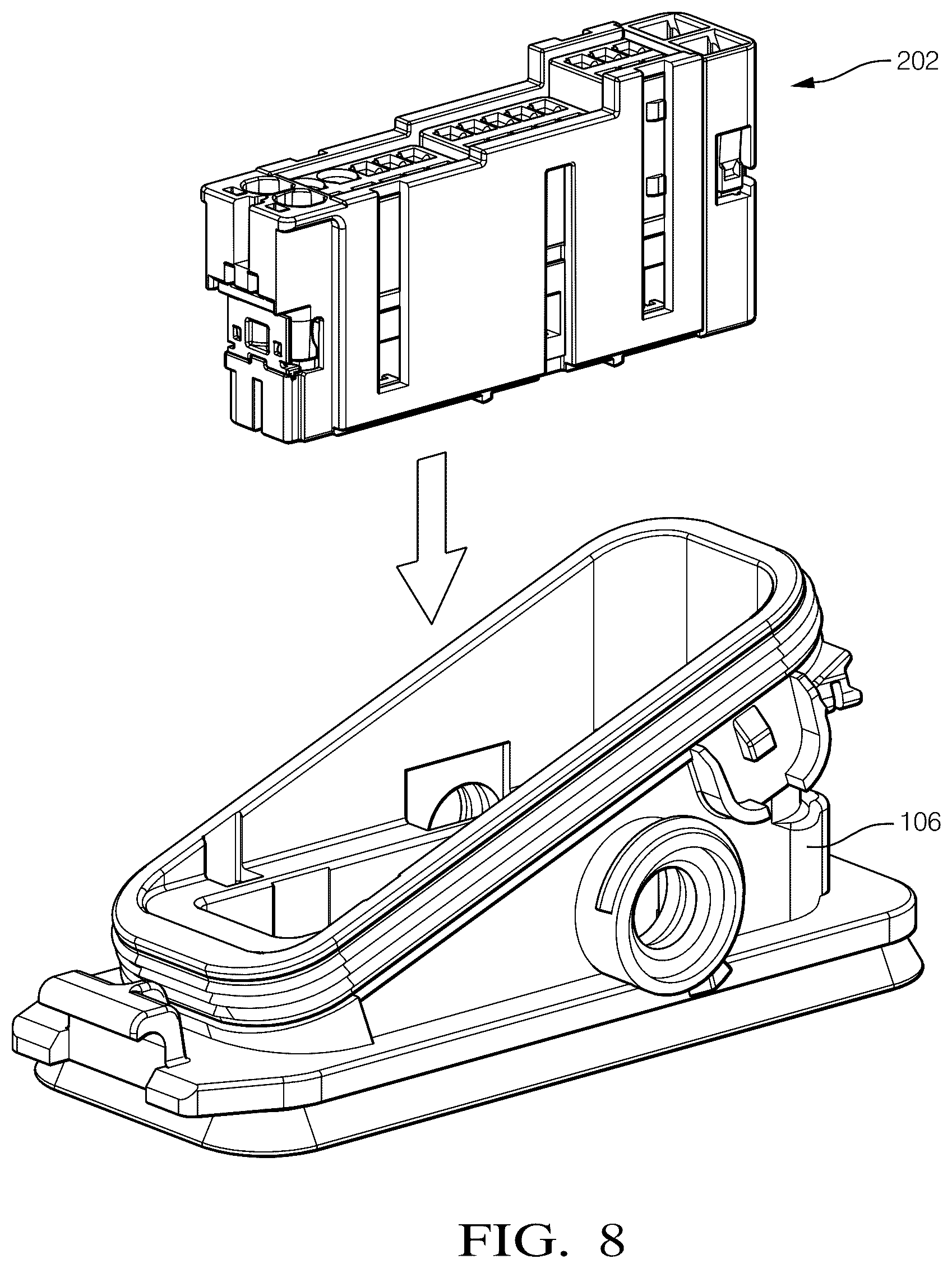 Patent US12308568 Figure 7 – Connector assembly with flexible lock and event driven wedge